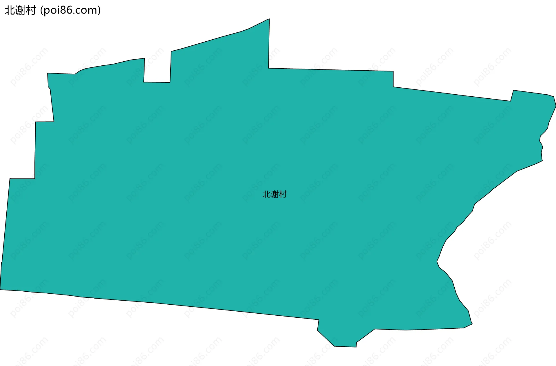 北谢村边界地图