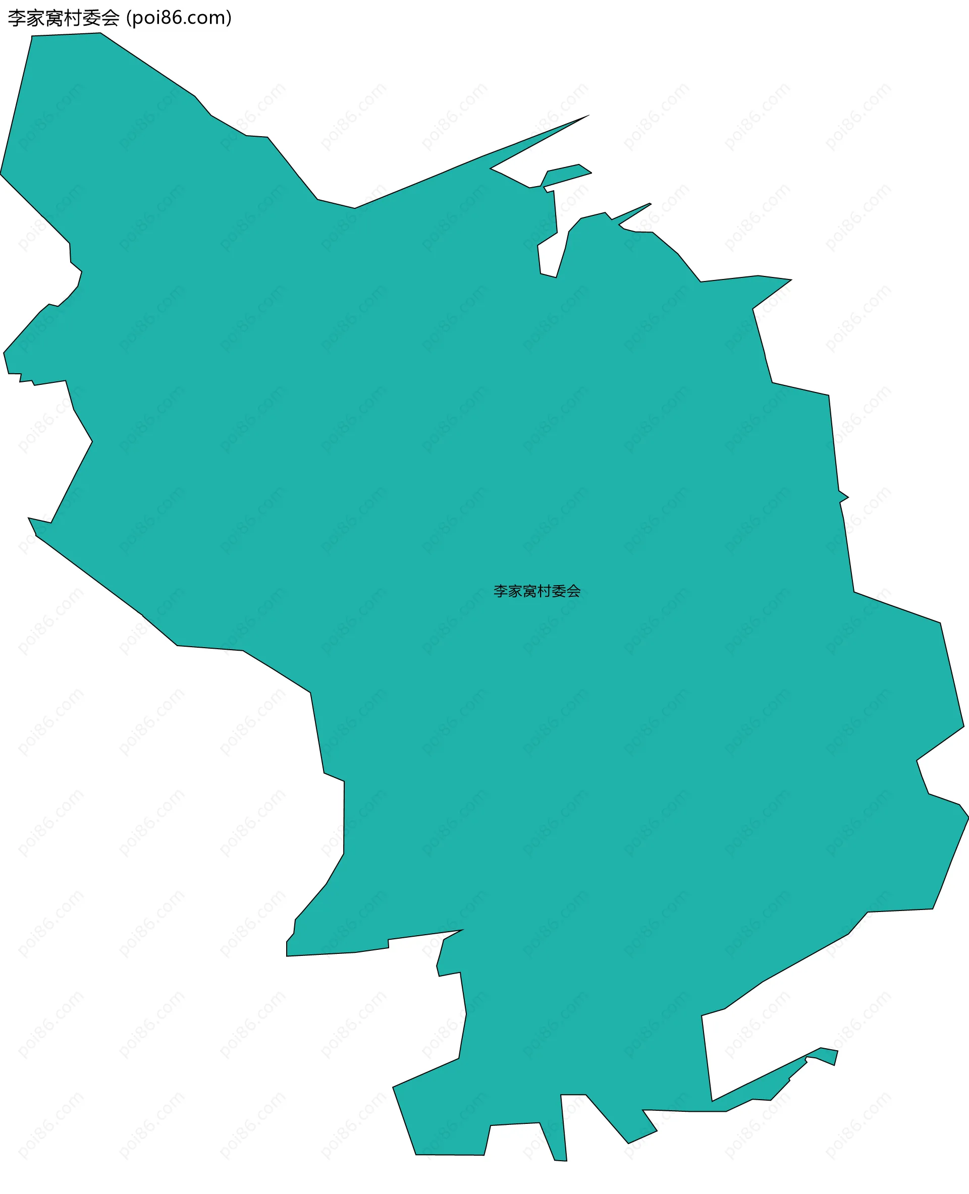 李家窝村委会边界地图