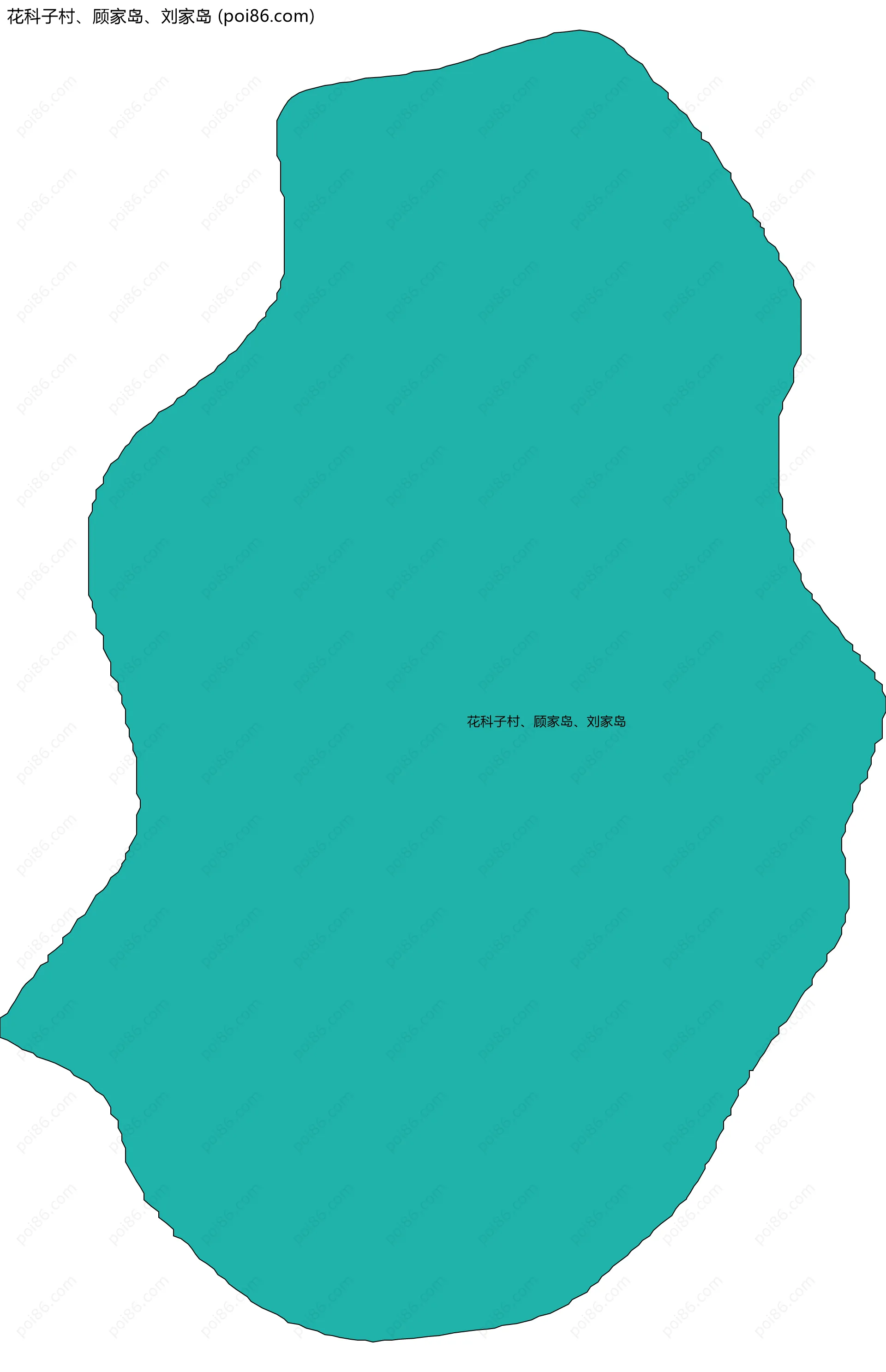 花科子村、顾家岛、刘家岛边界地图