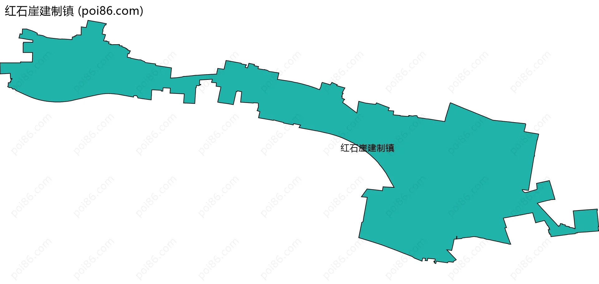 红石崖建制镇边界地图