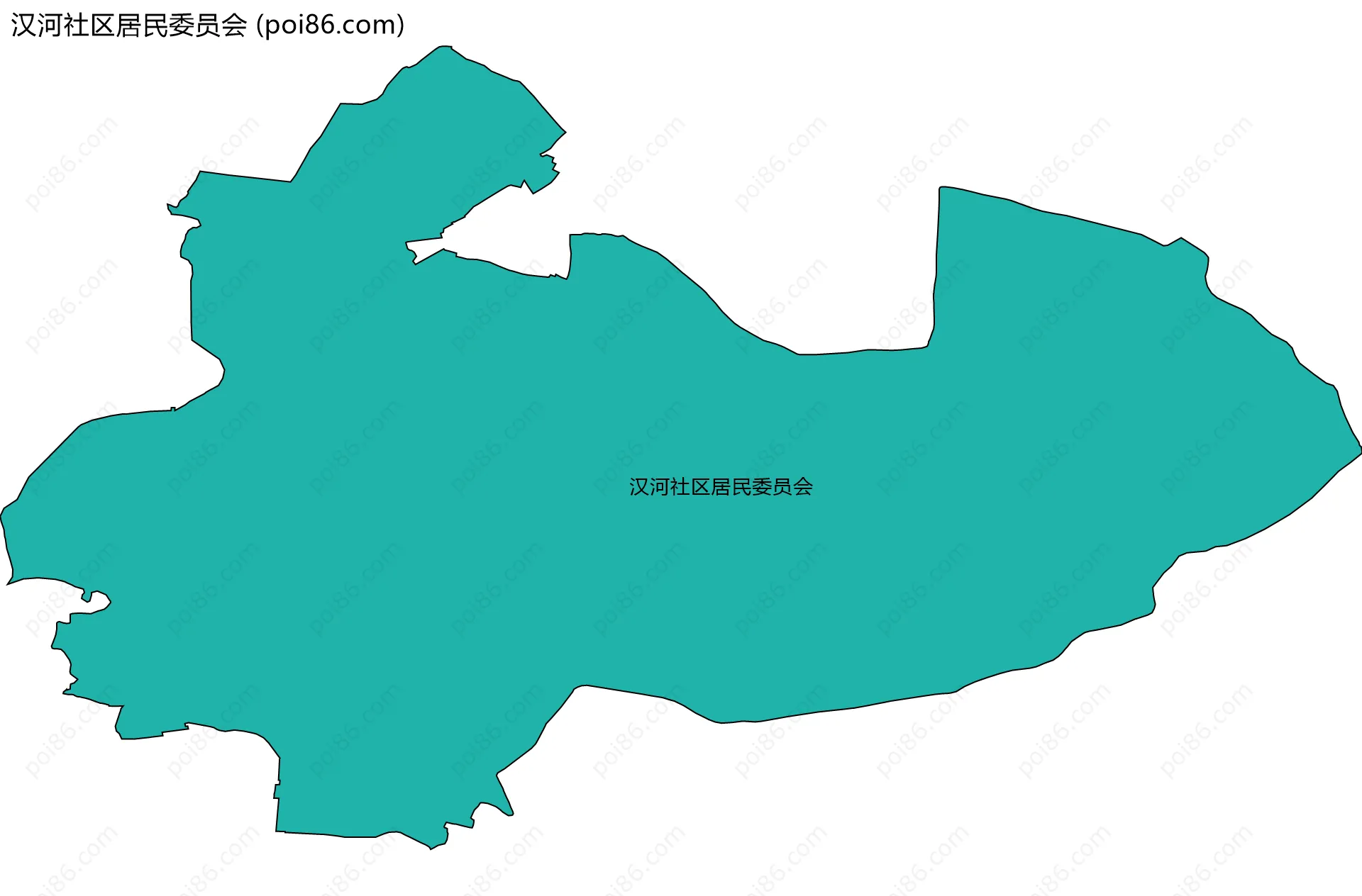 汉河社区居民委员会边界地图