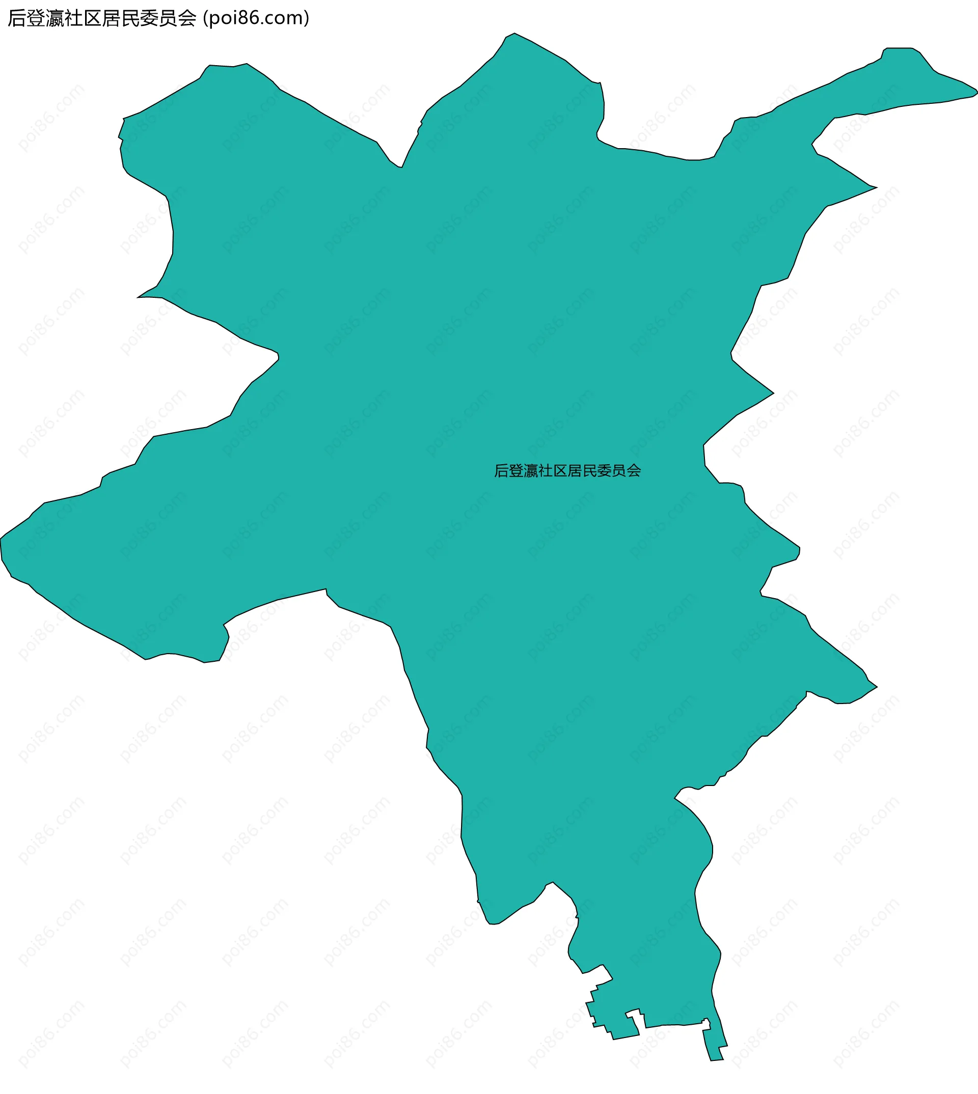 后登瀛社区居民委员会边界地图