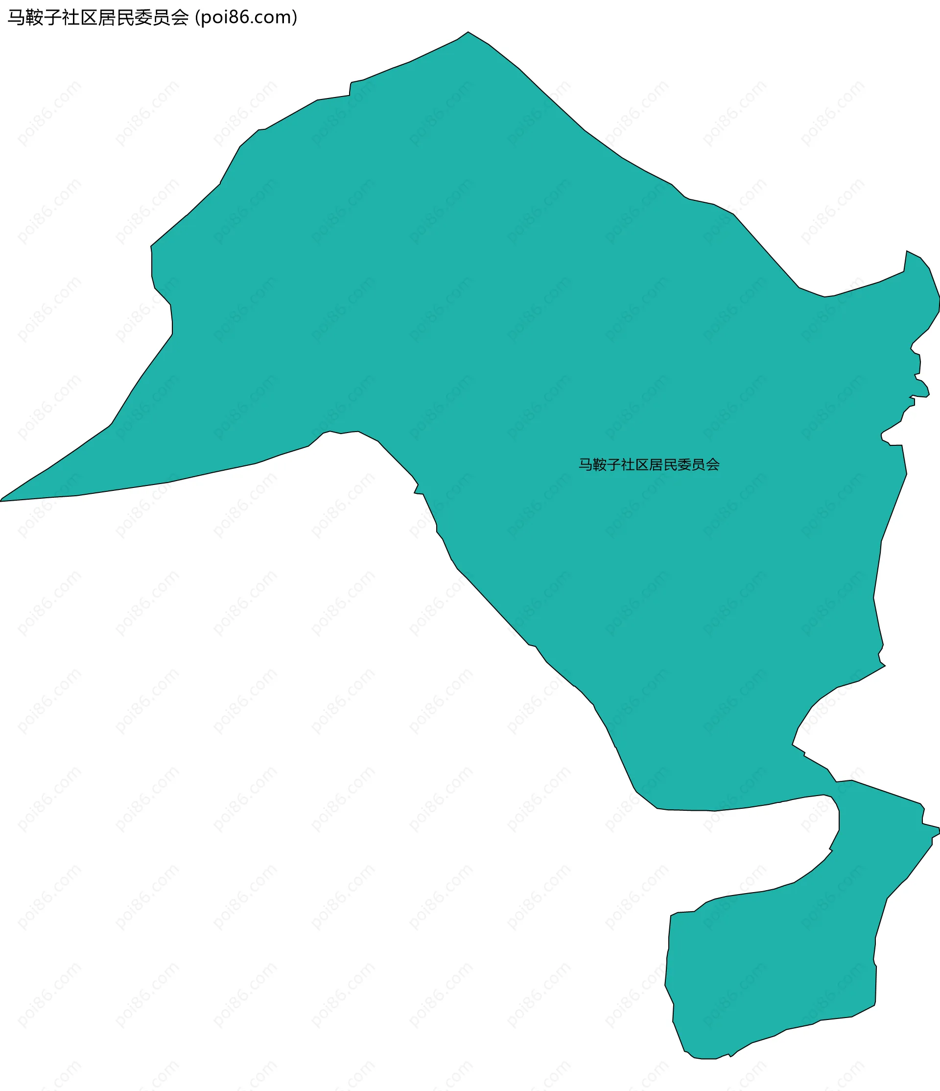 马鞍子社区居民委员会边界地图