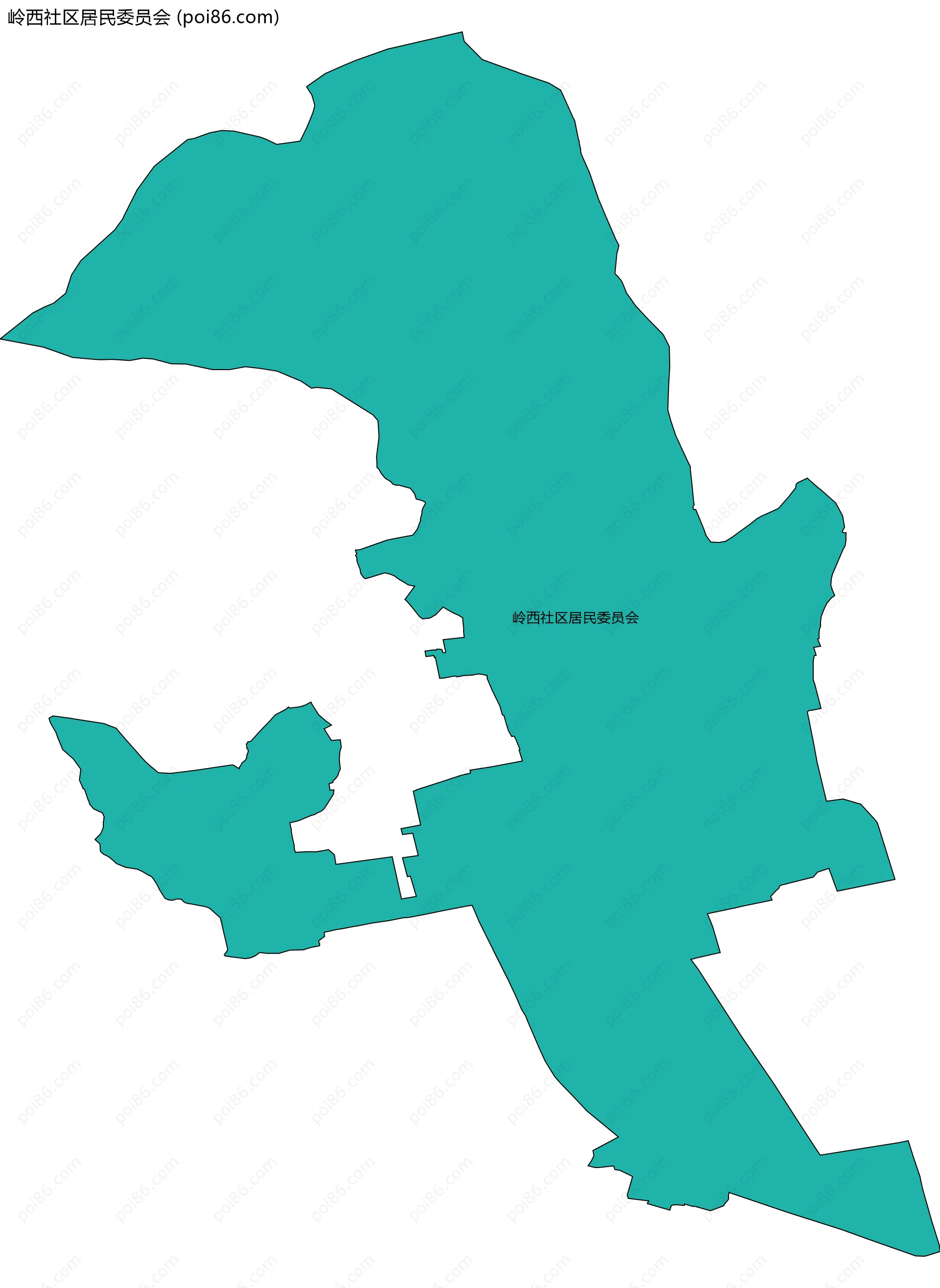 岭西社区居民委员会边界地图