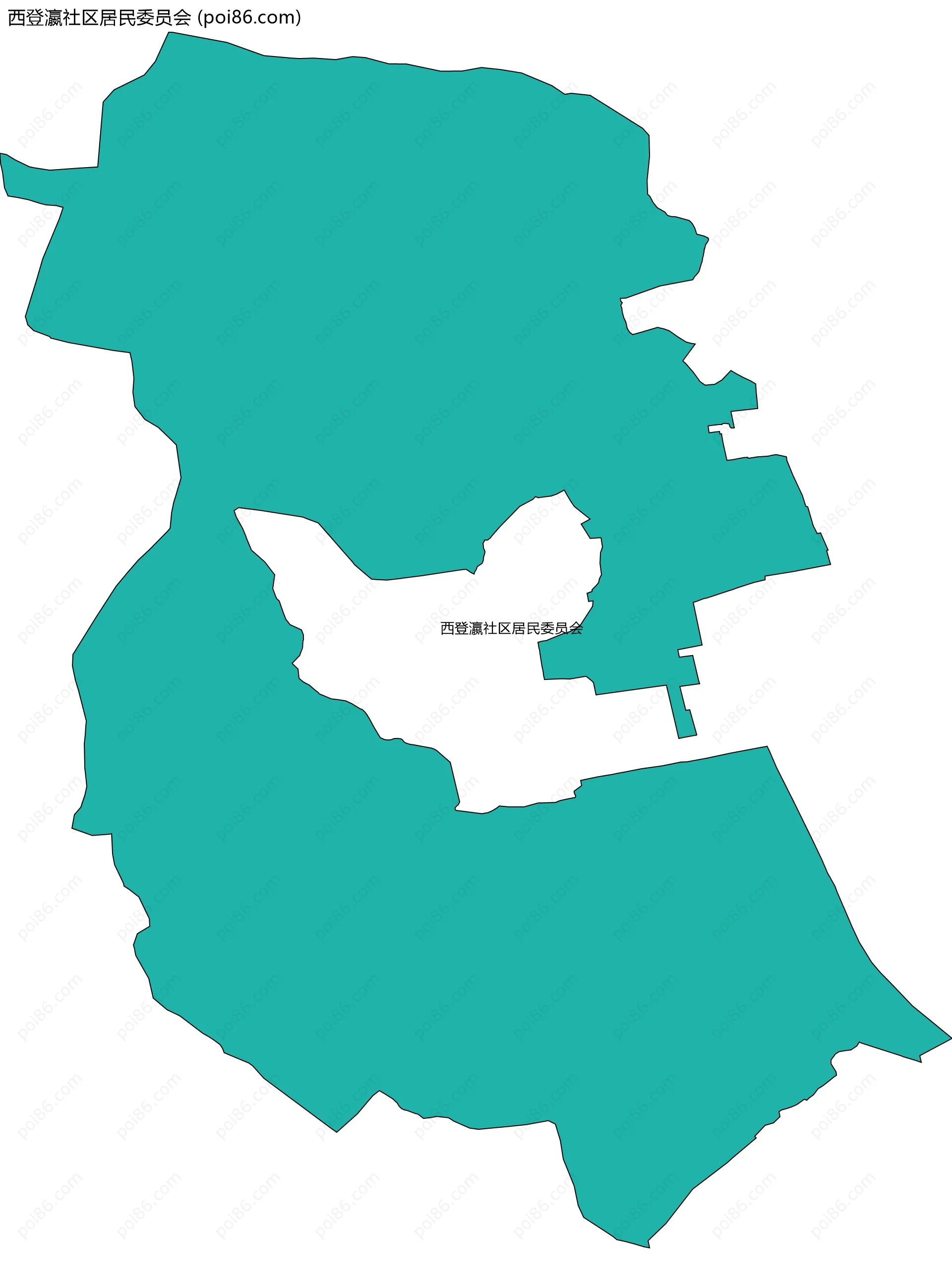 西登瀛社区居民委员会边界地图