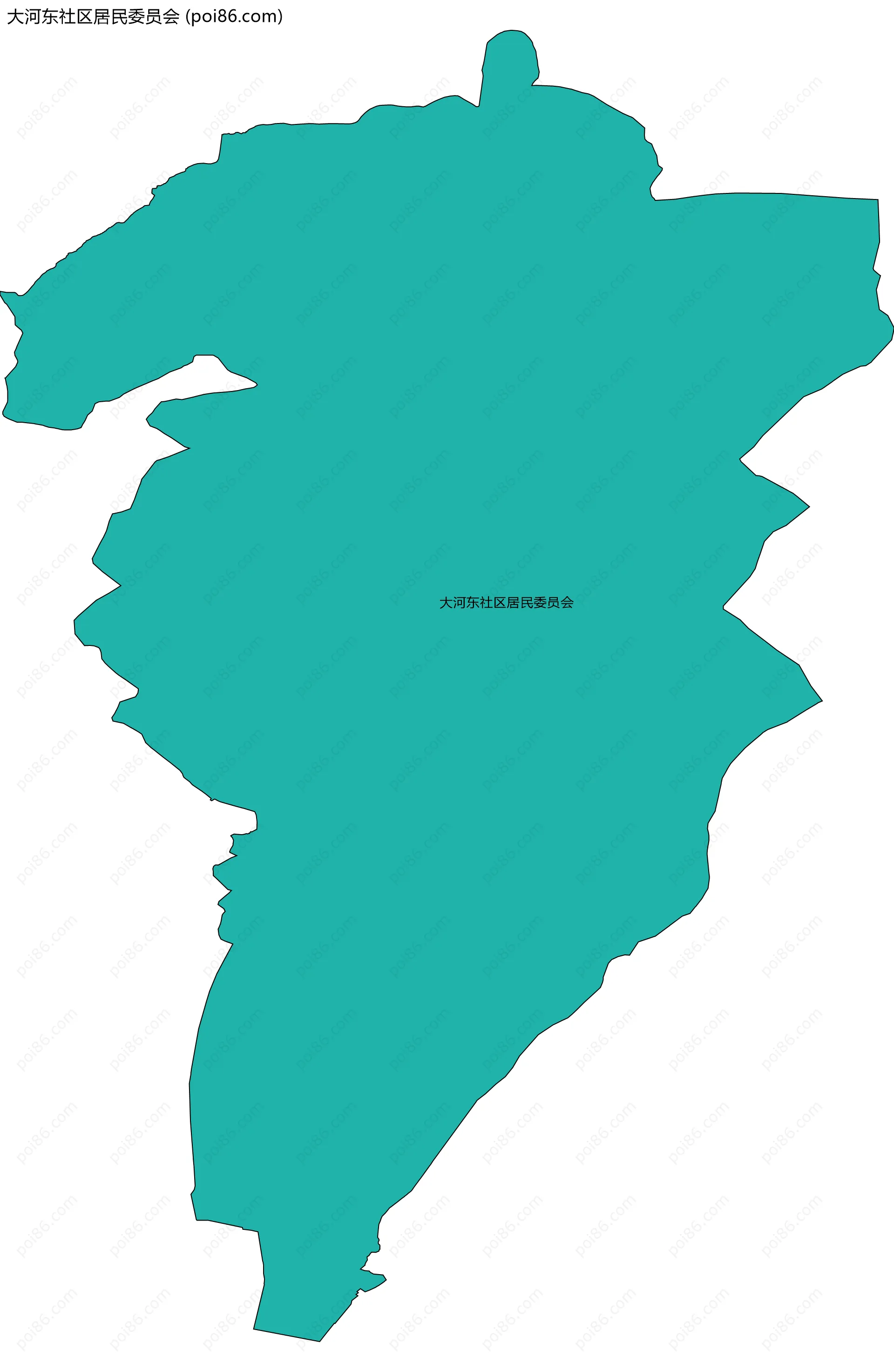 大河东社区居民委员会边界地图