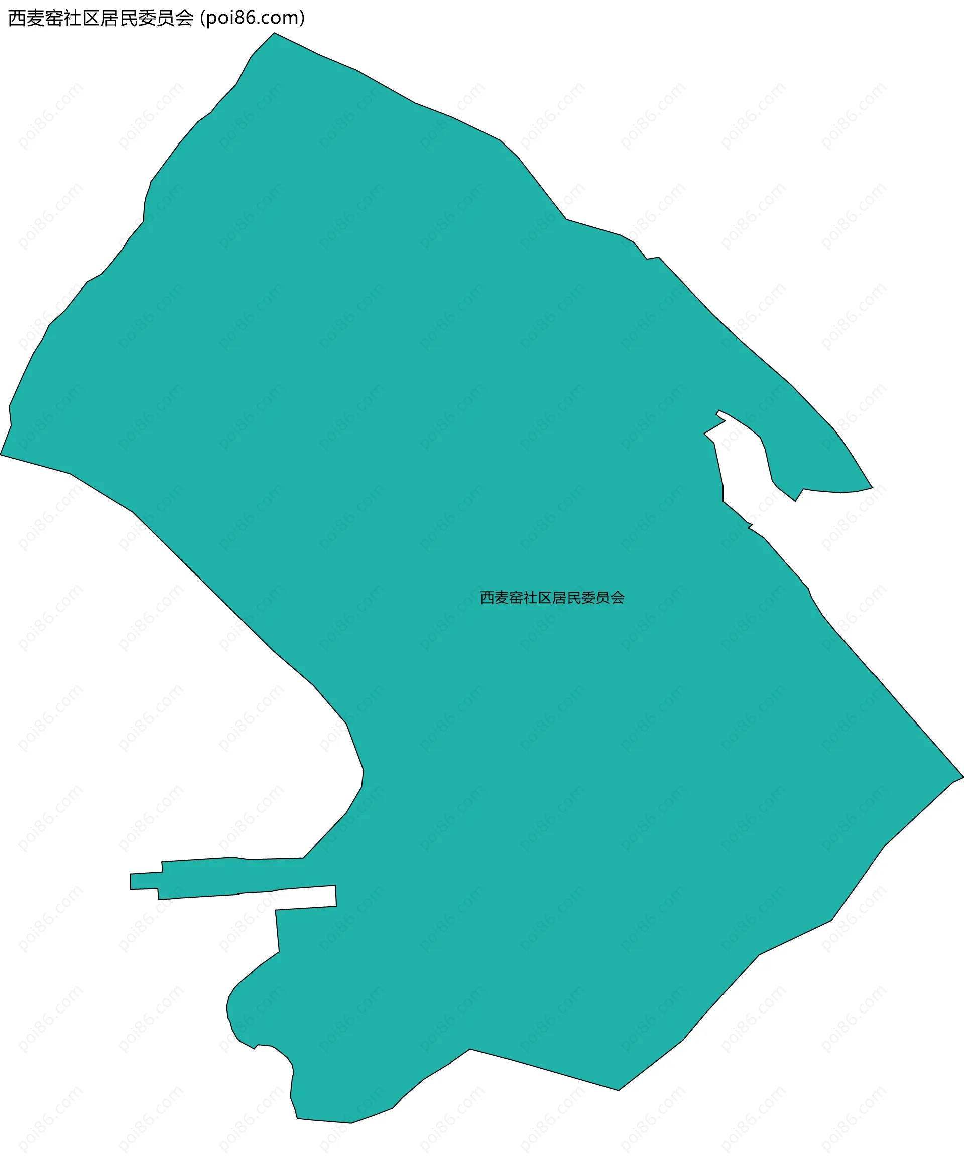 西麦窑社区居民委员会边界地图