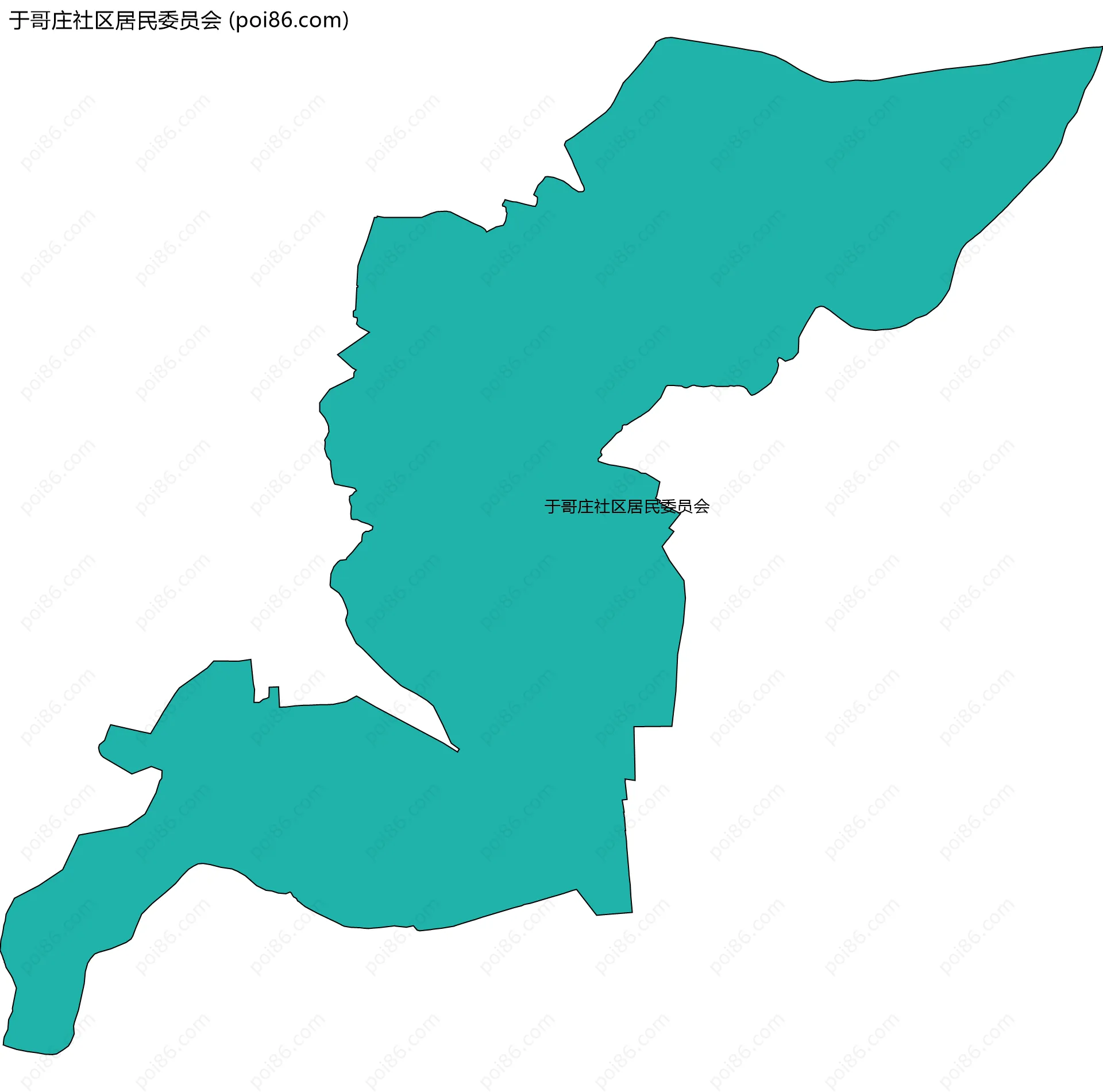 于哥庄社区居民委员会边界地图