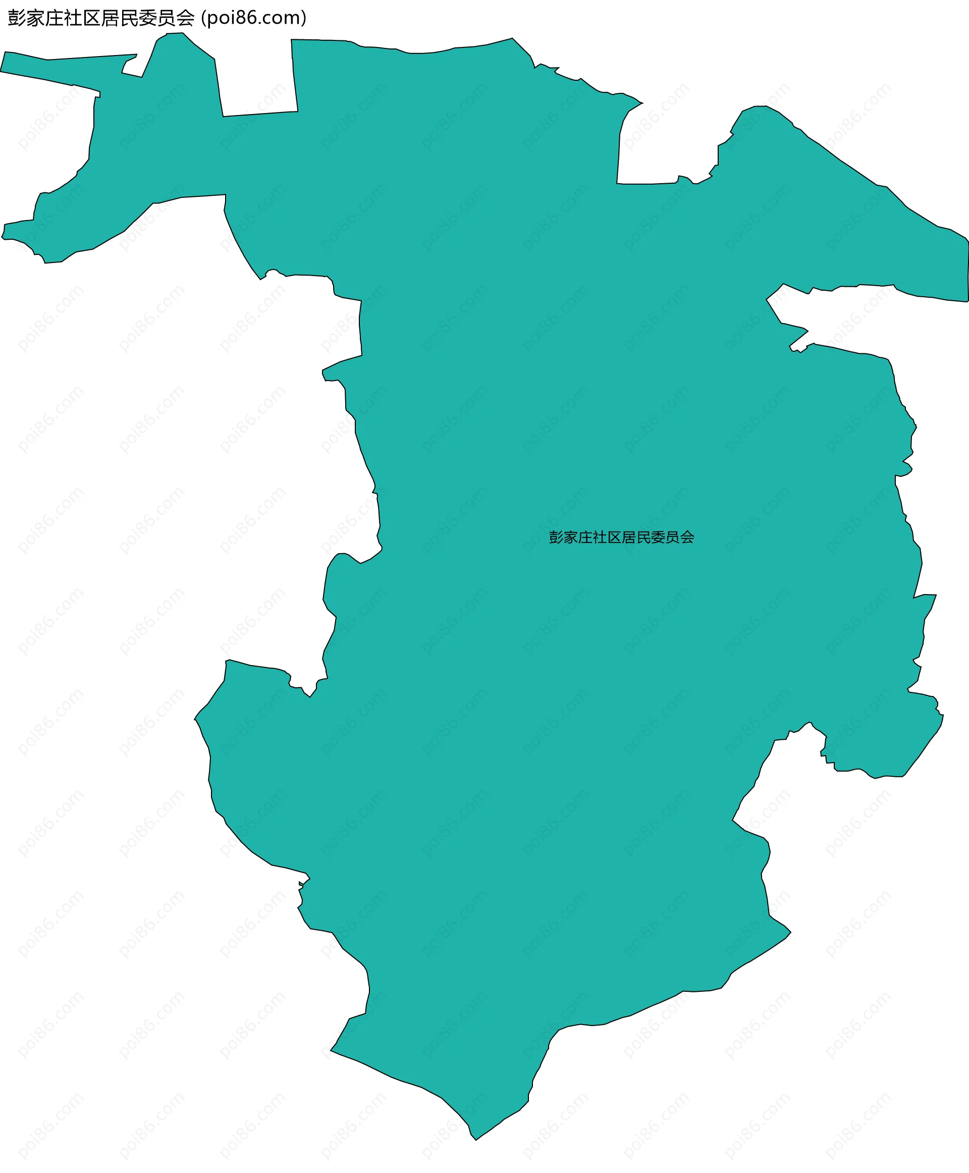 彭家庄社区居民委员会边界地图