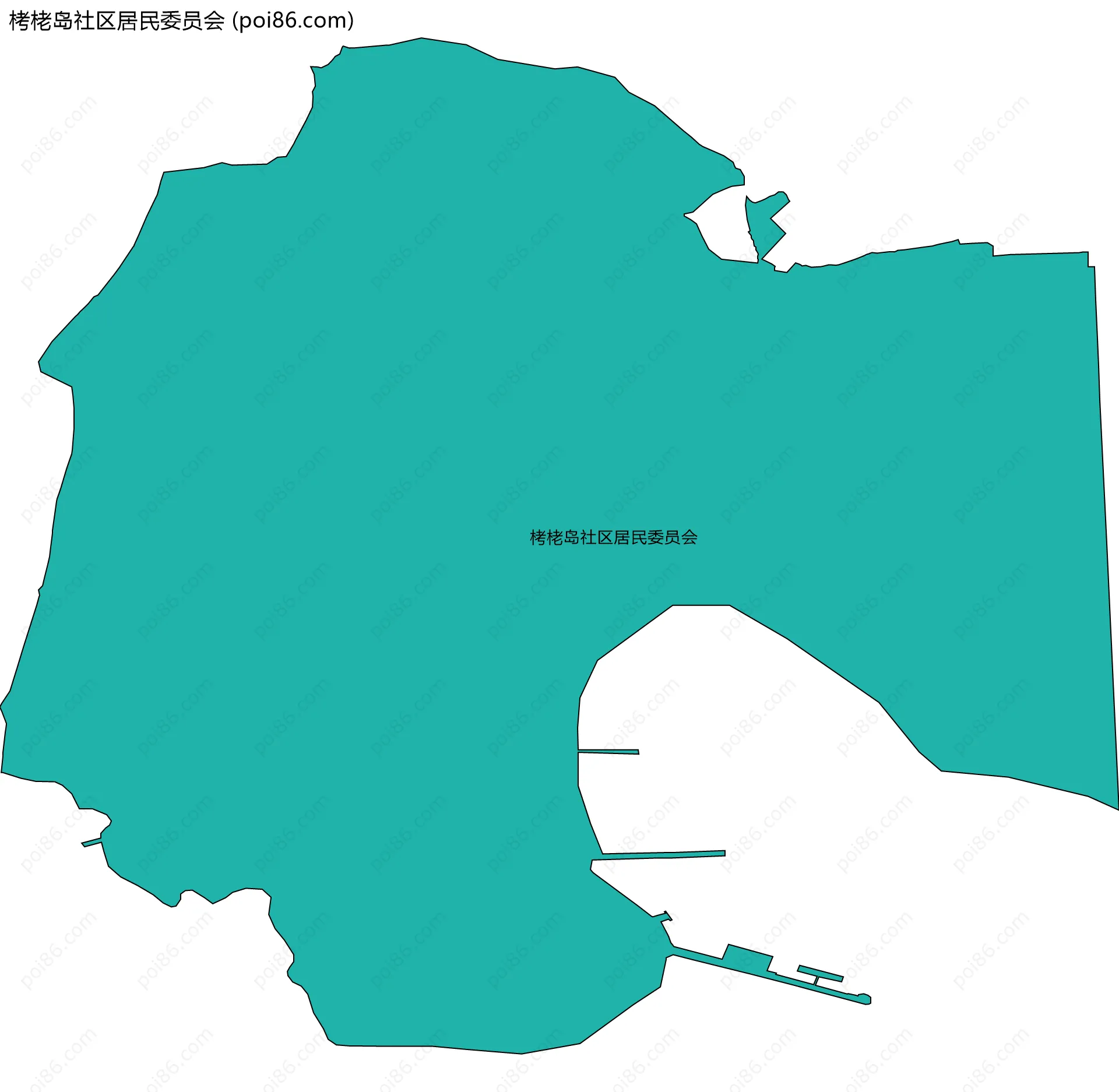 栲栳岛社区居民委员会边界地图