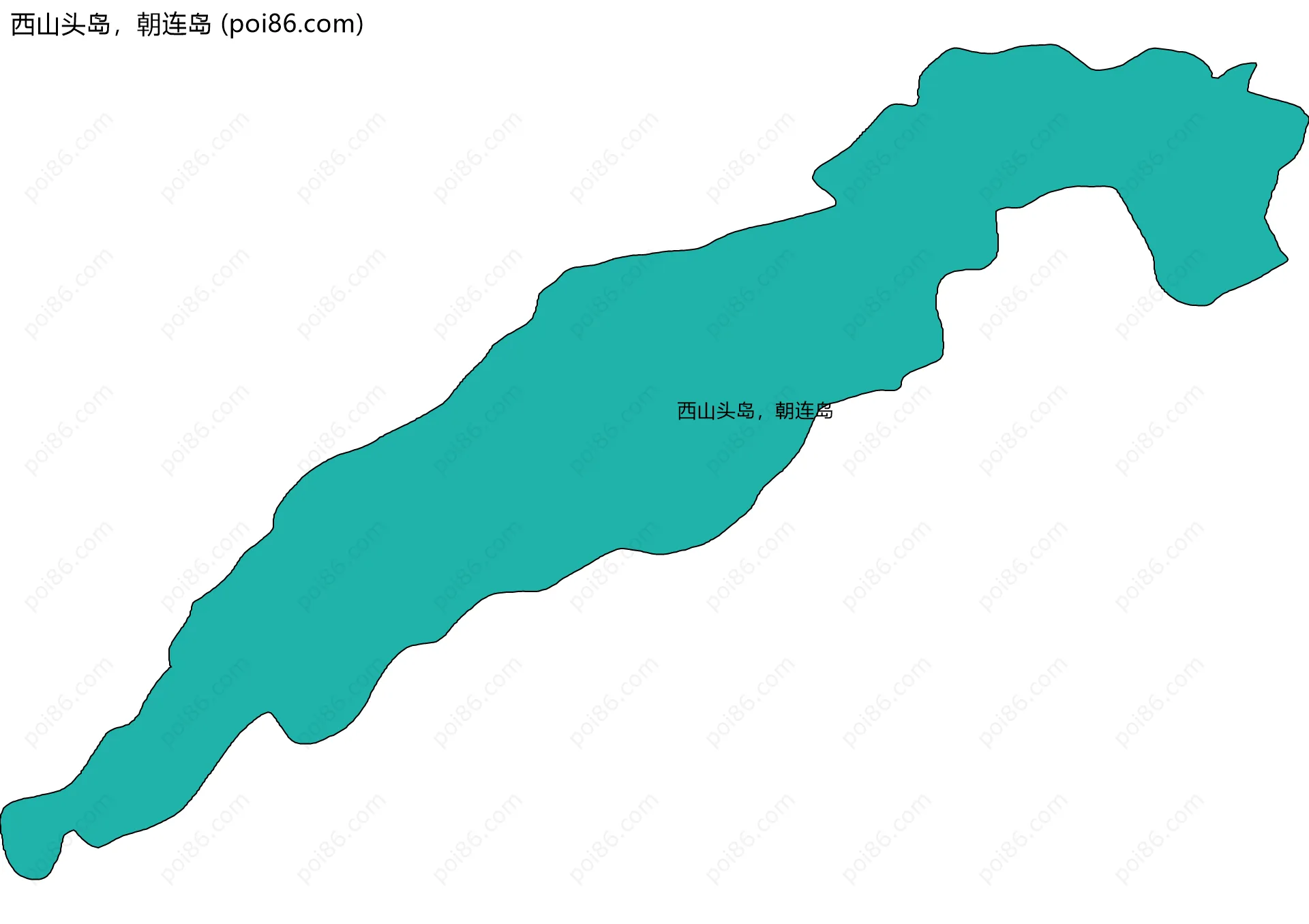 西山头岛，朝连岛边界地图