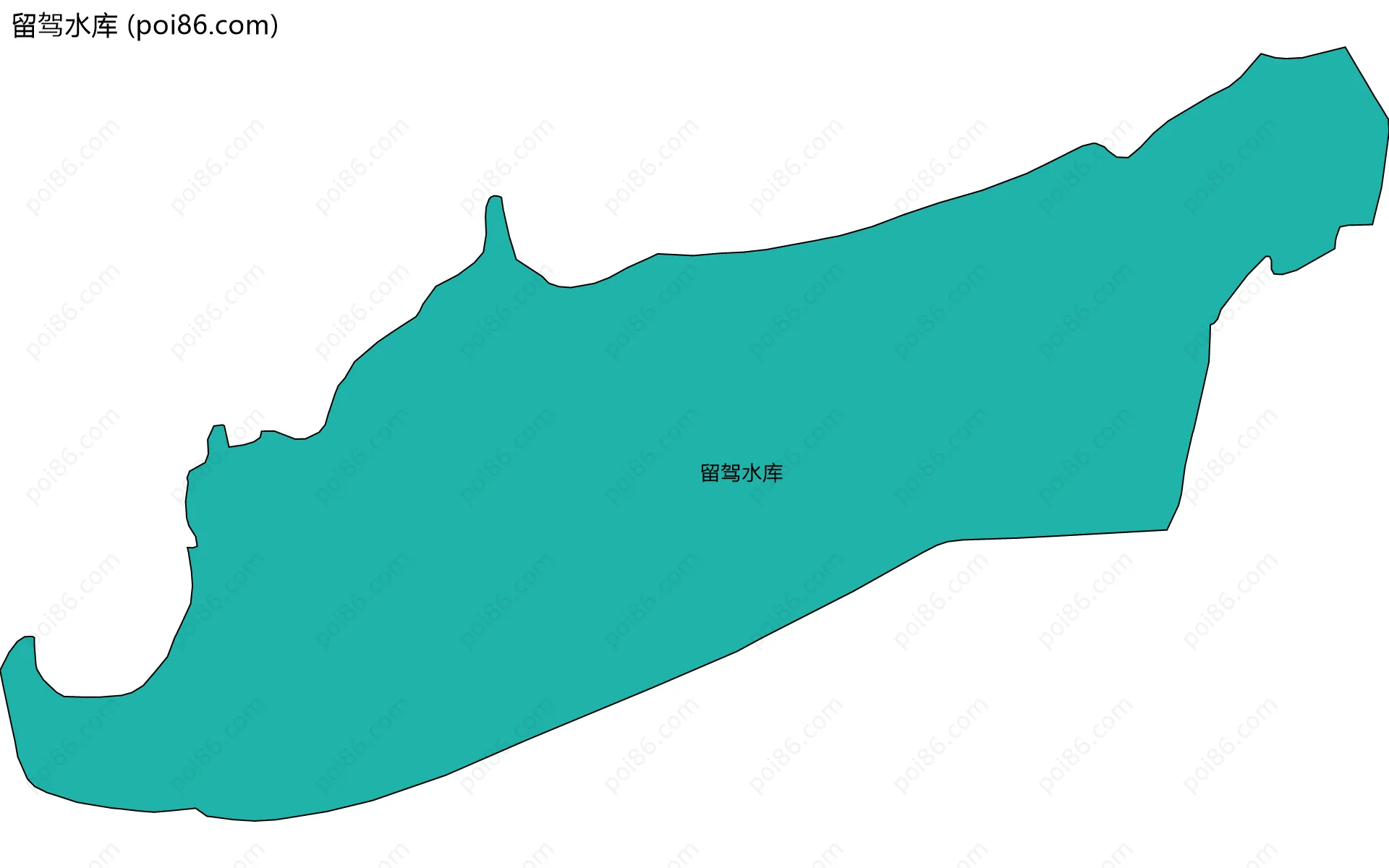 留驾水库边界地图