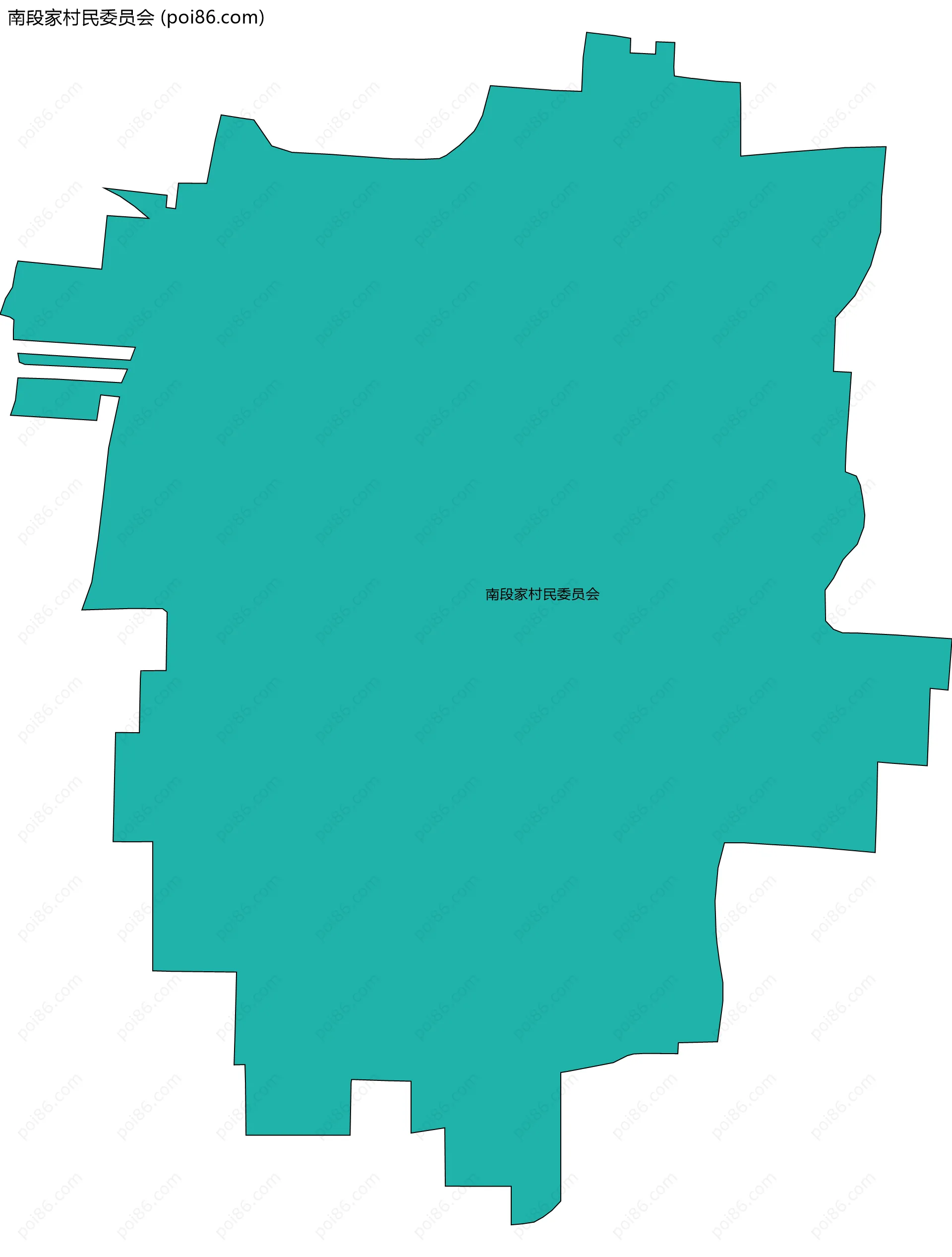 南段家村民委员会边界地图