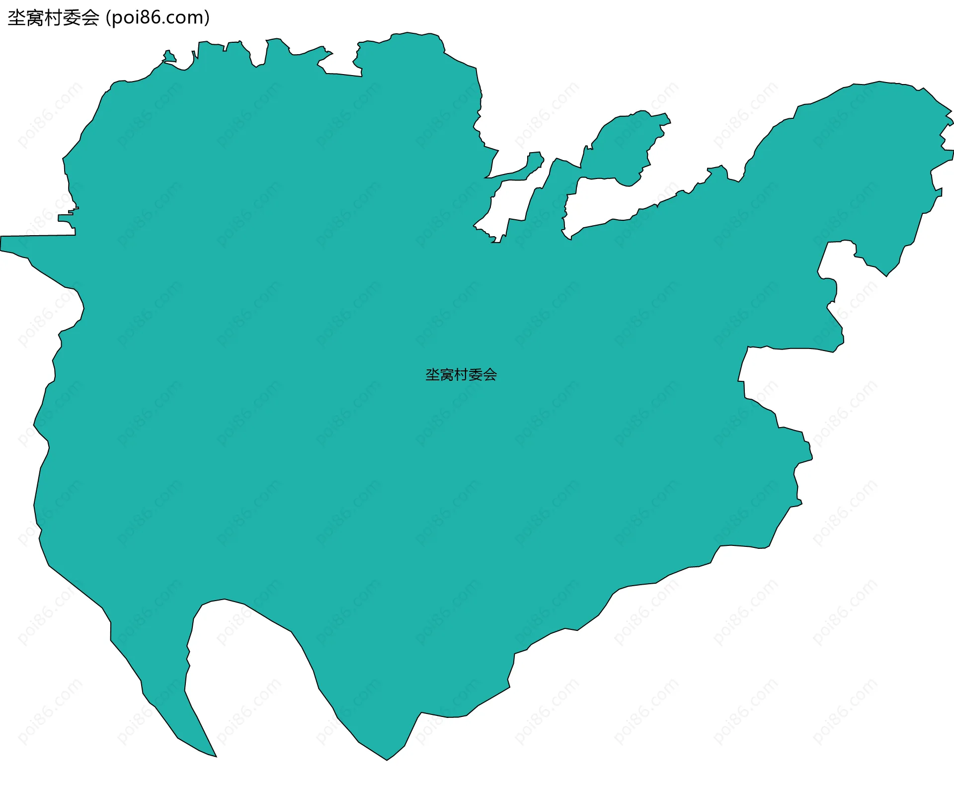 坔窝村委会边界地图