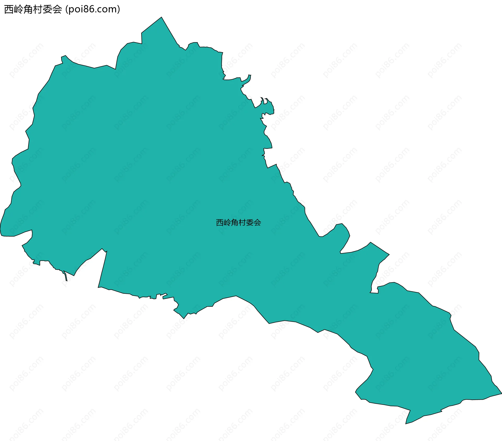 西岭角村委会边界地图