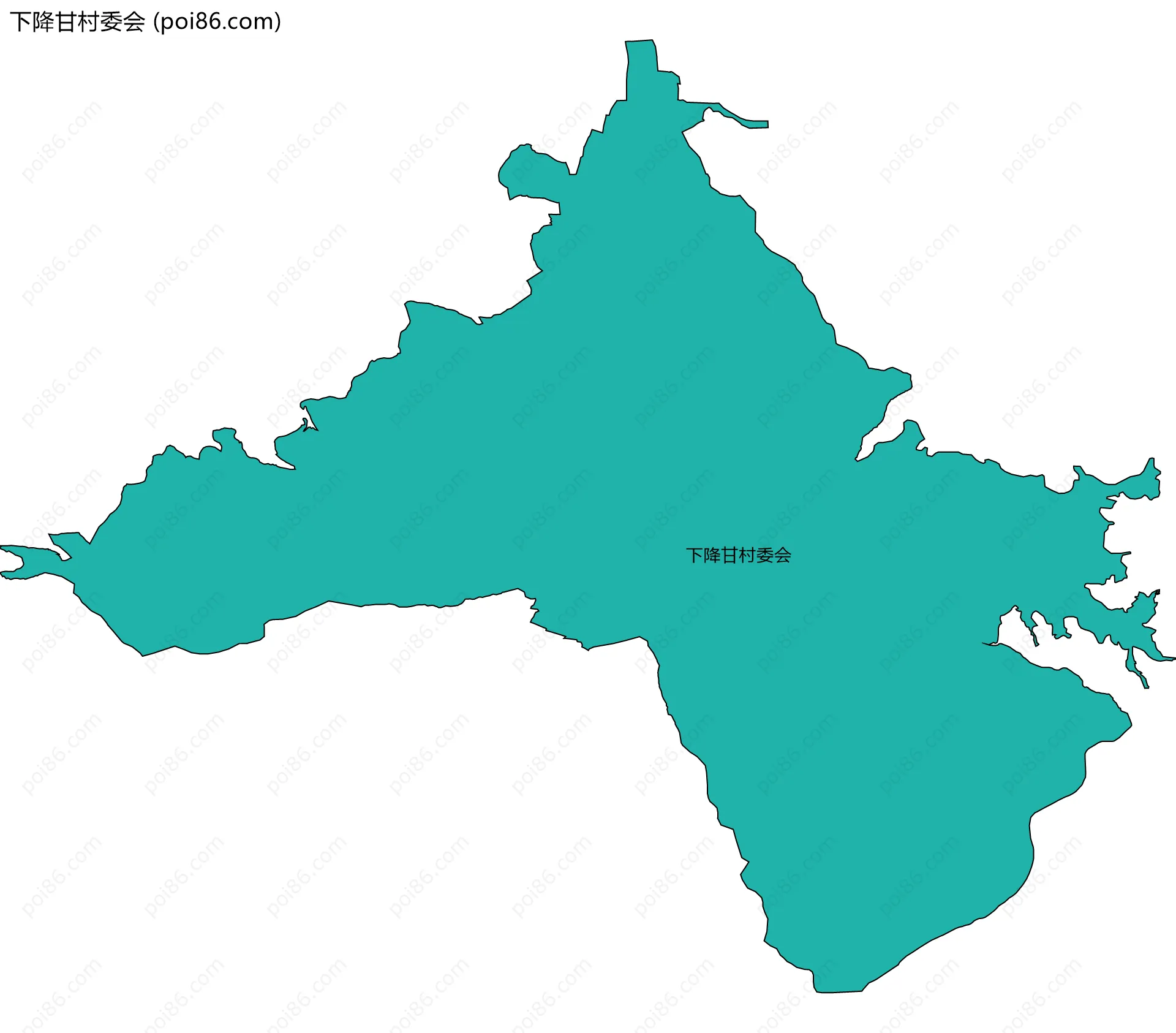 下降甘村委会边界地图