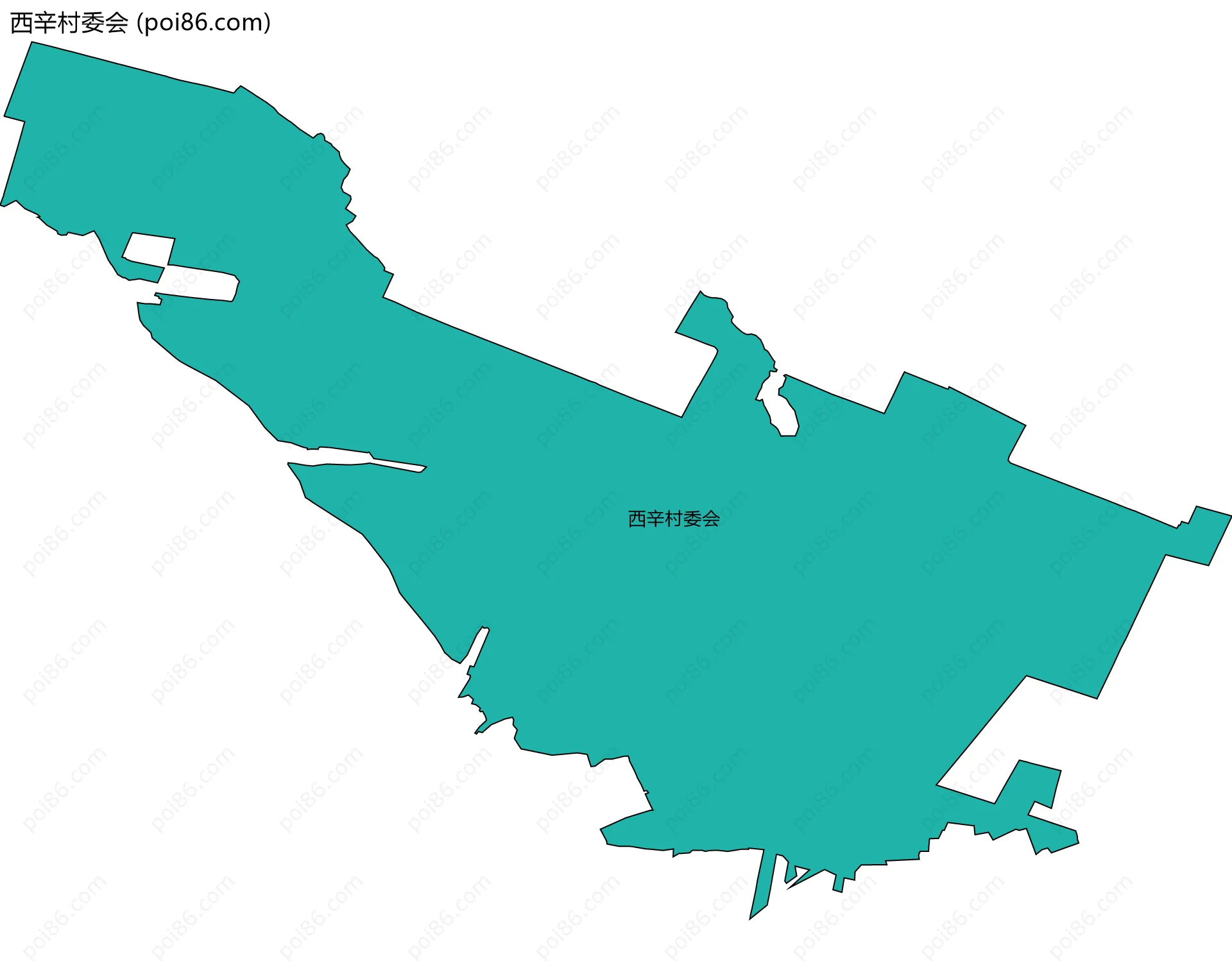 西辛村委会边界地图