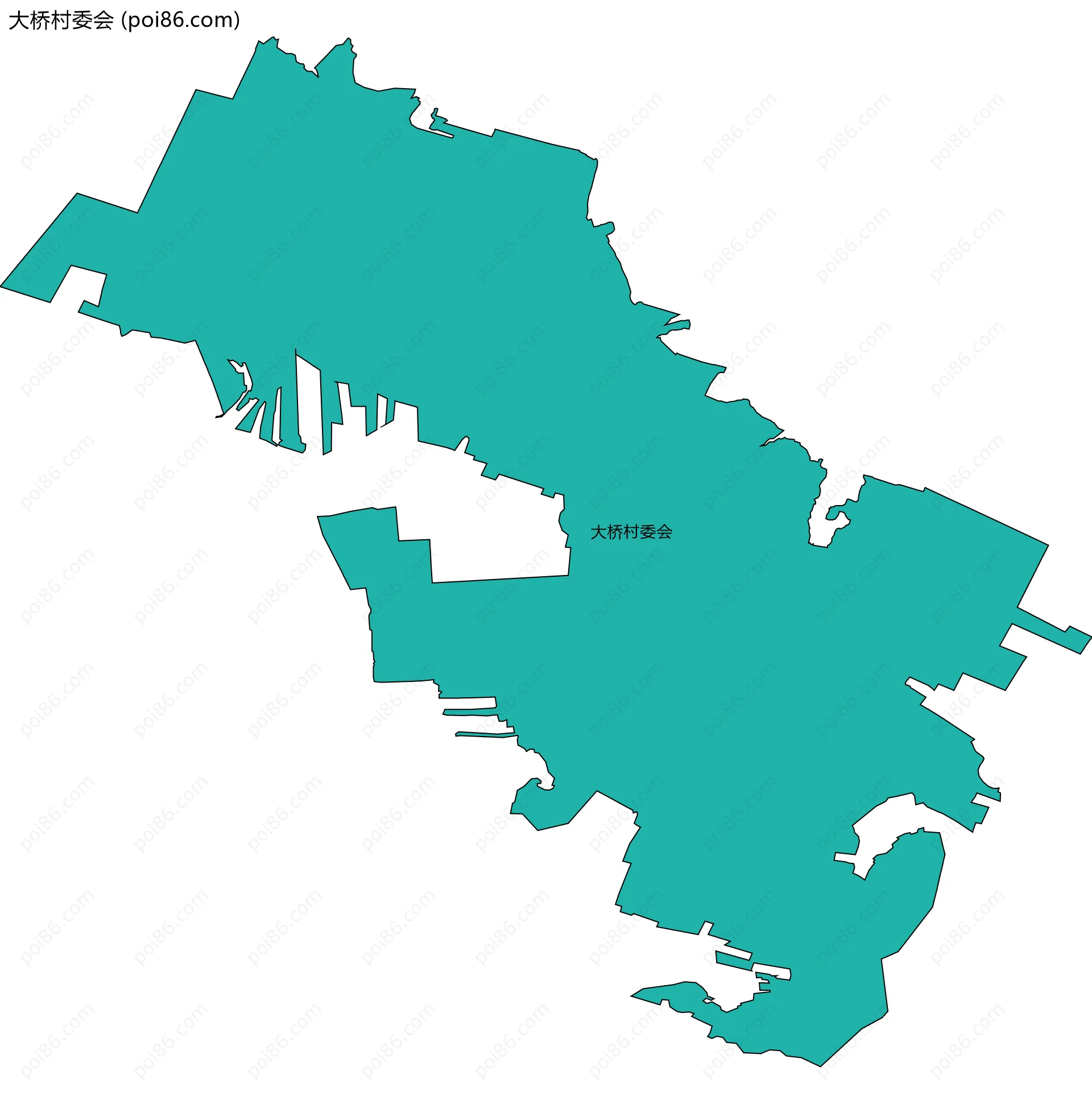 大桥村委会边界地图