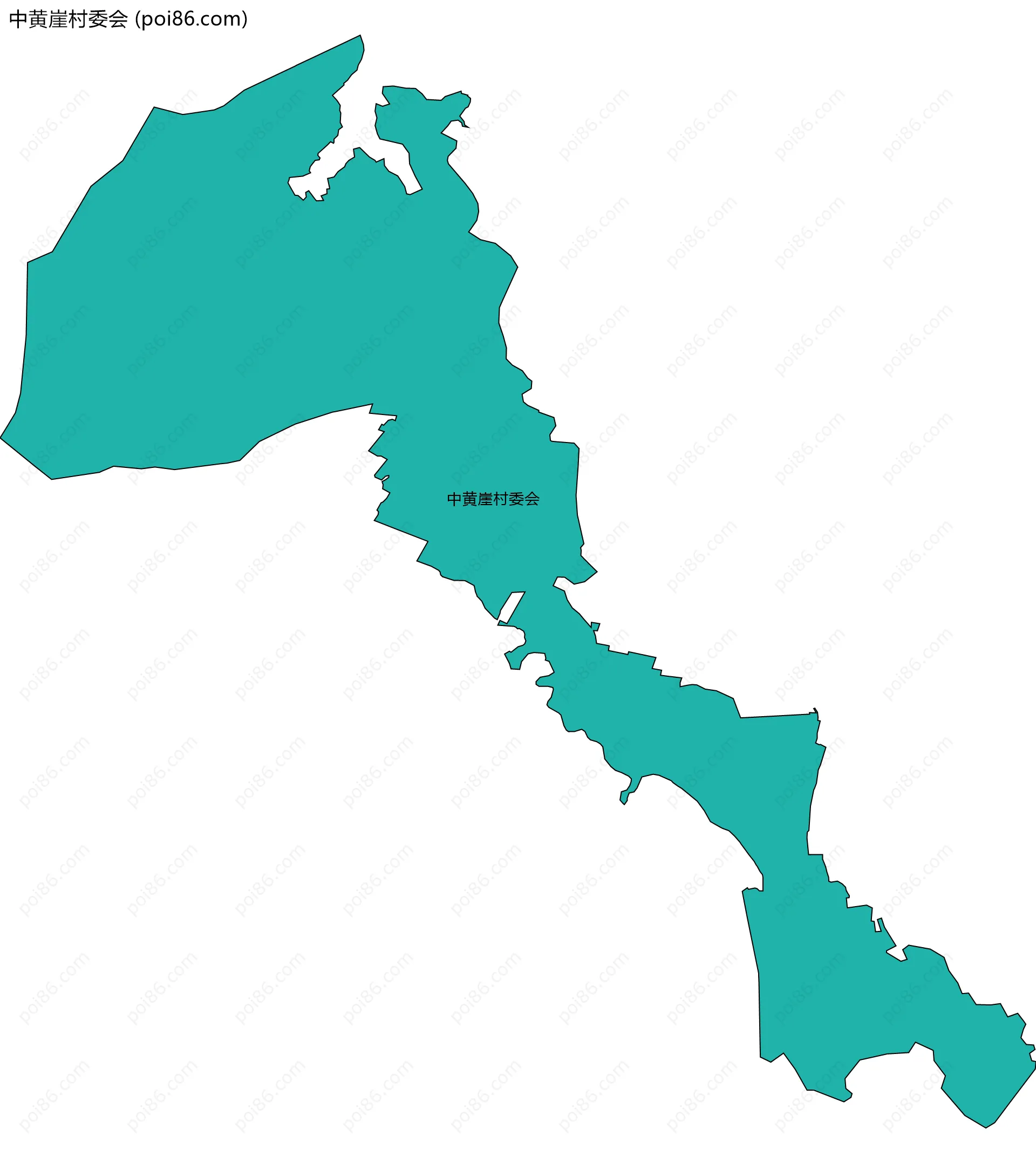 中黄崖村委会边界地图