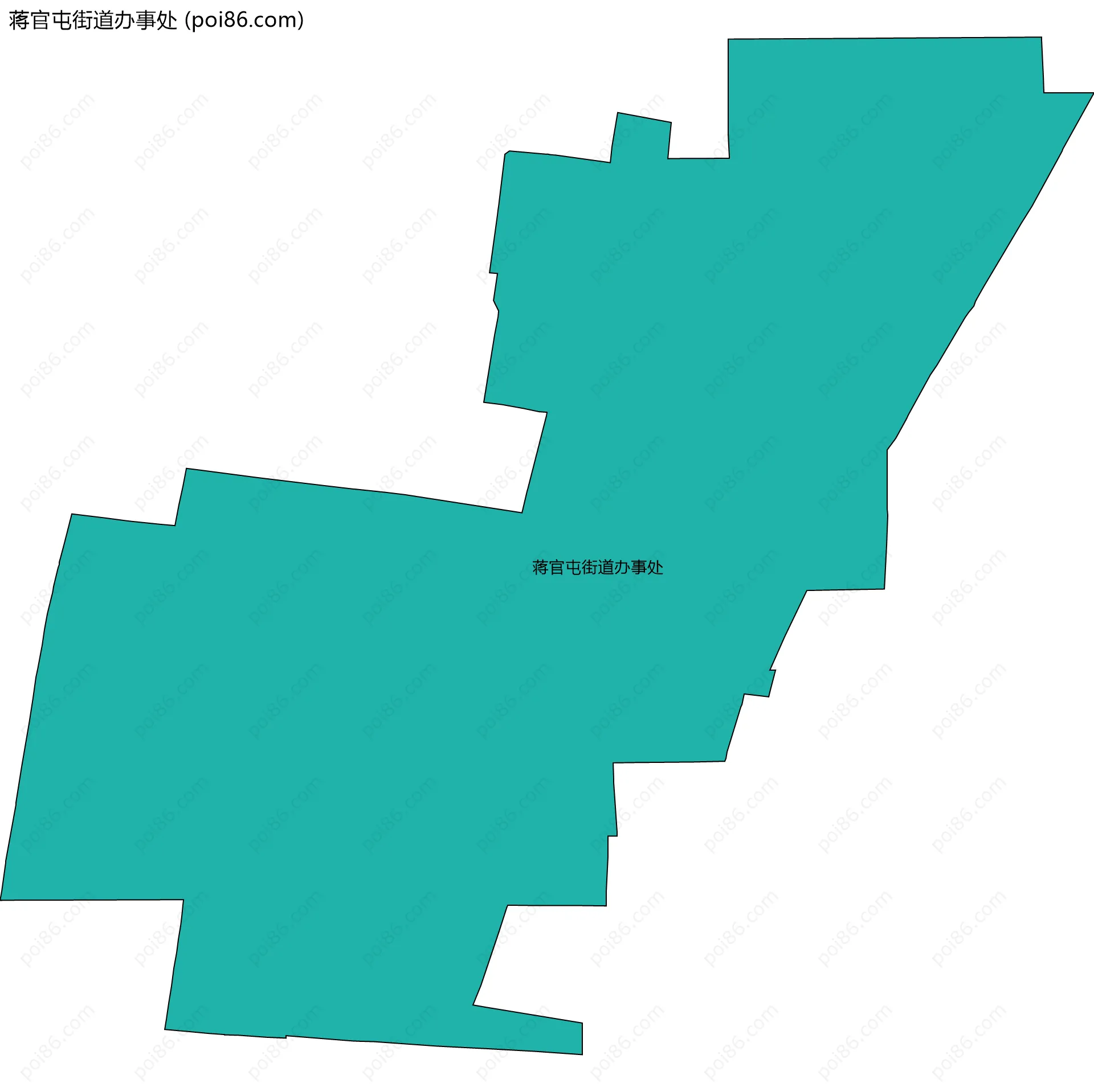 蒋官屯街道办事处边界地图