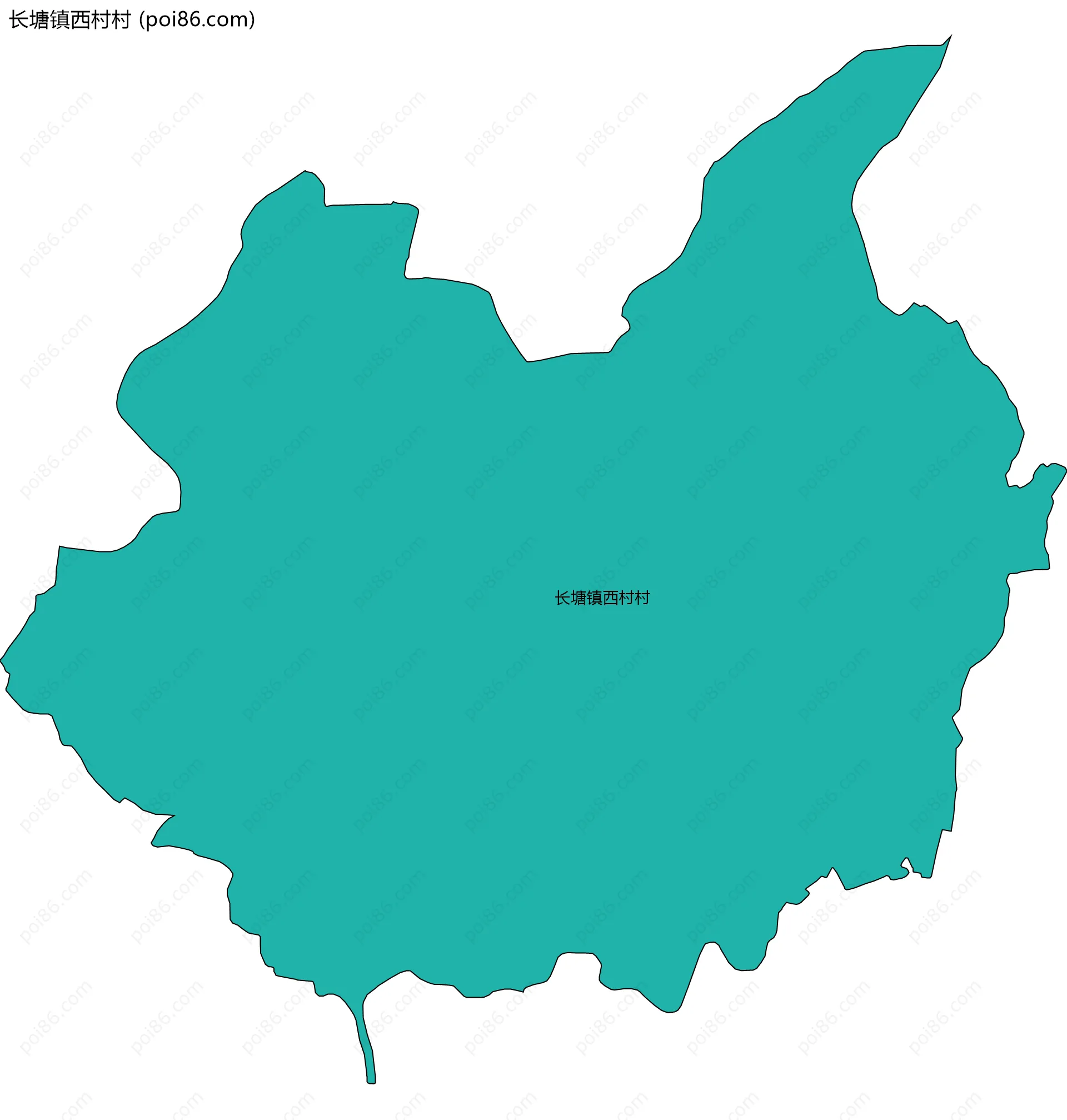 长塘镇西村村边界地图