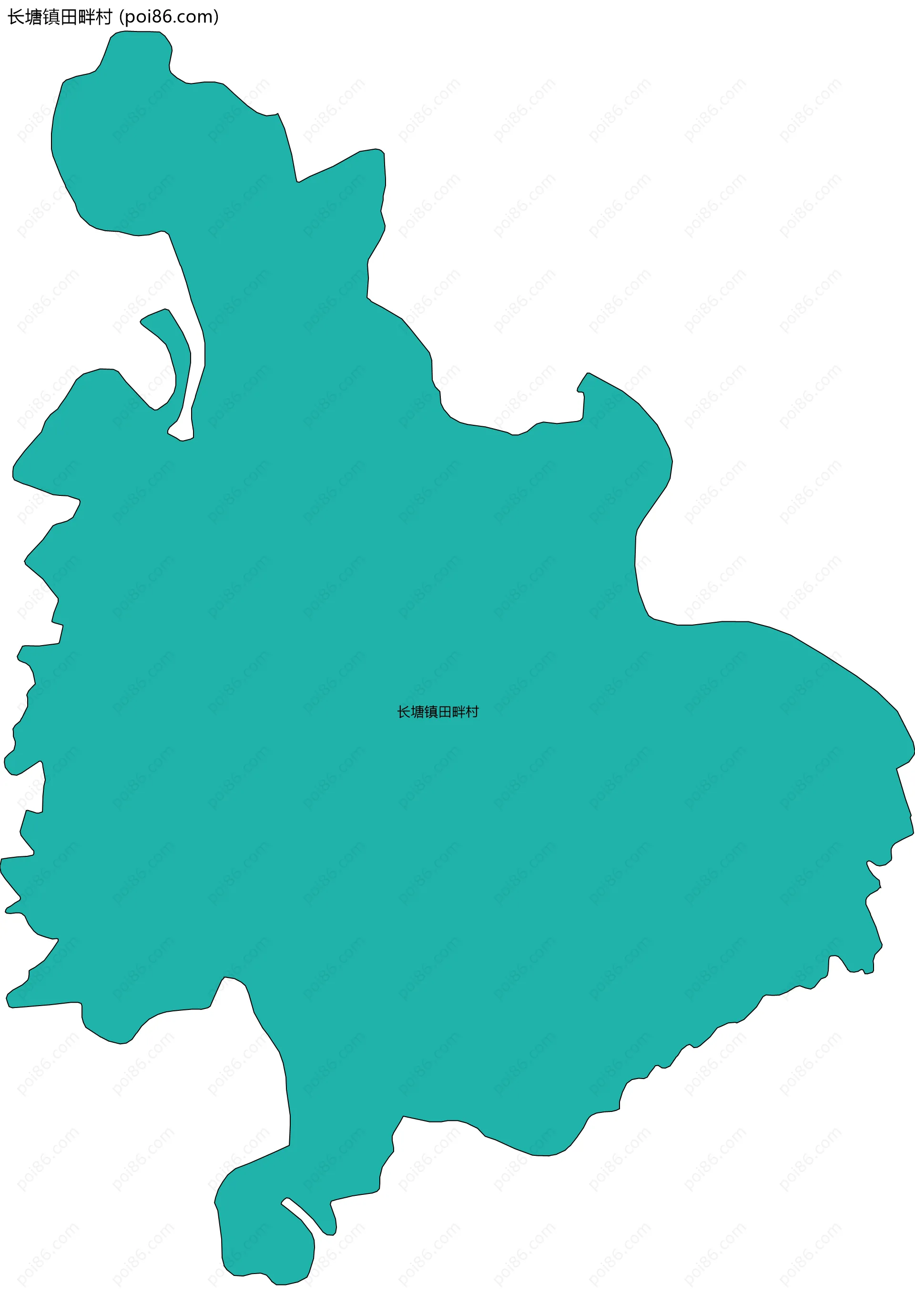 长塘镇田畔村边界地图