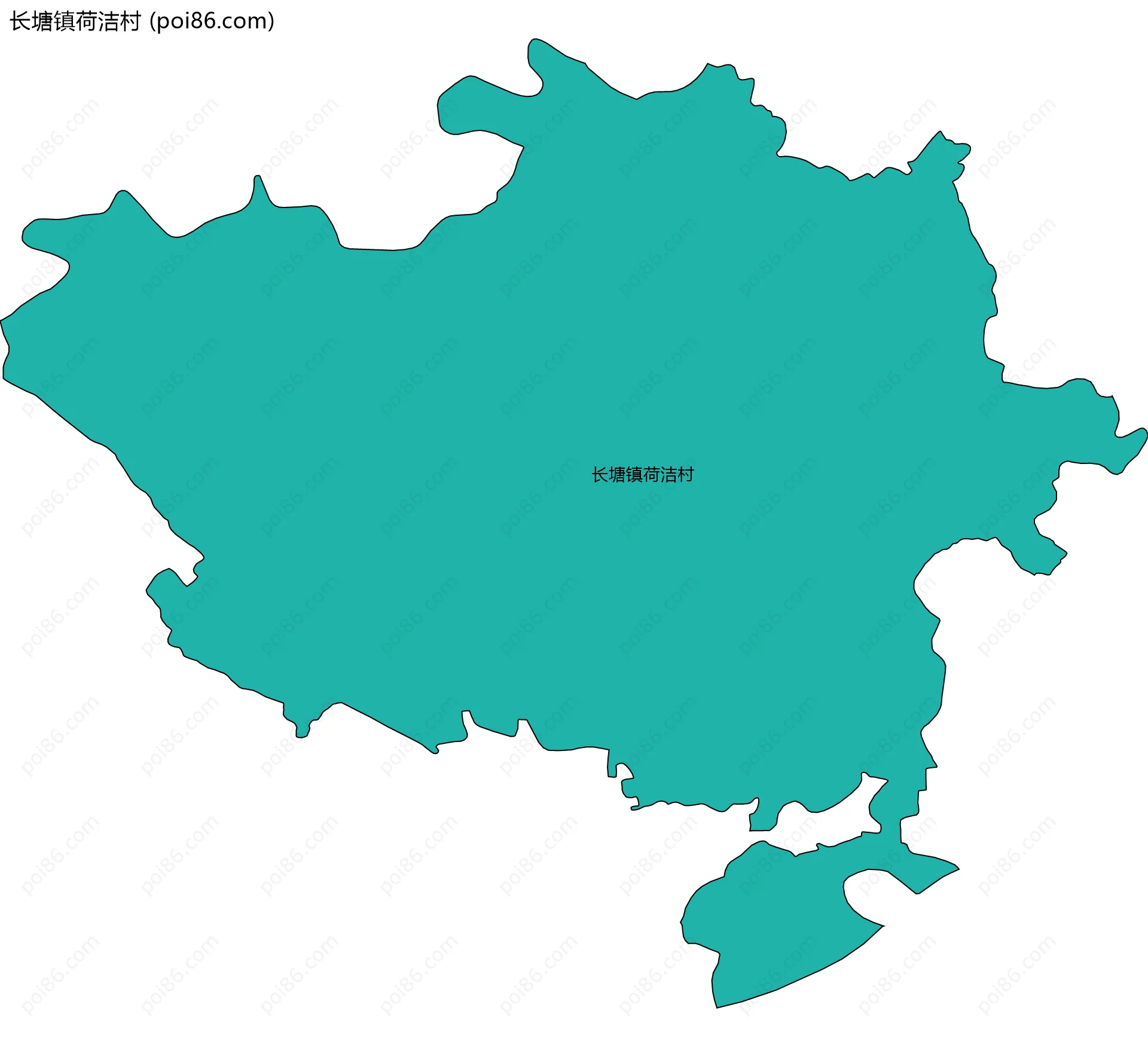 长塘镇荷洁村边界地图