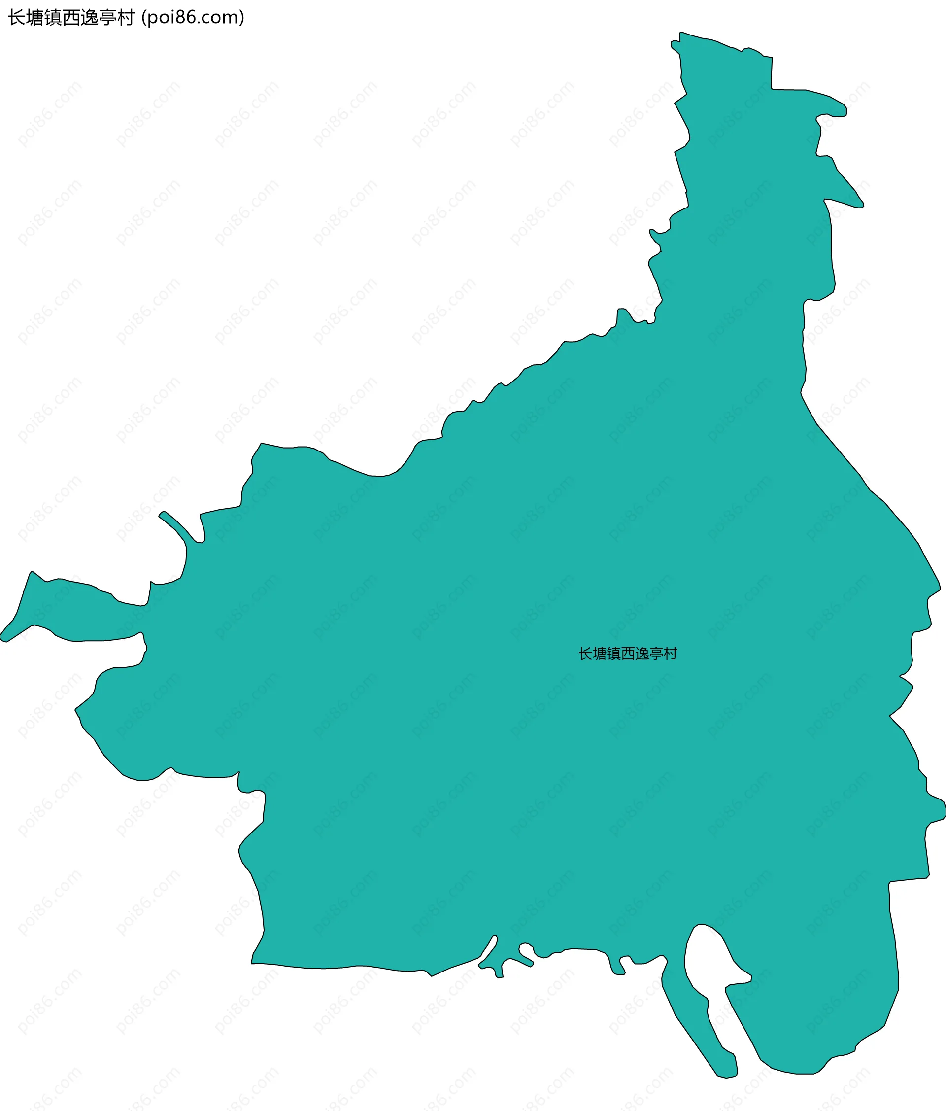长塘镇西逸亭村边界地图
