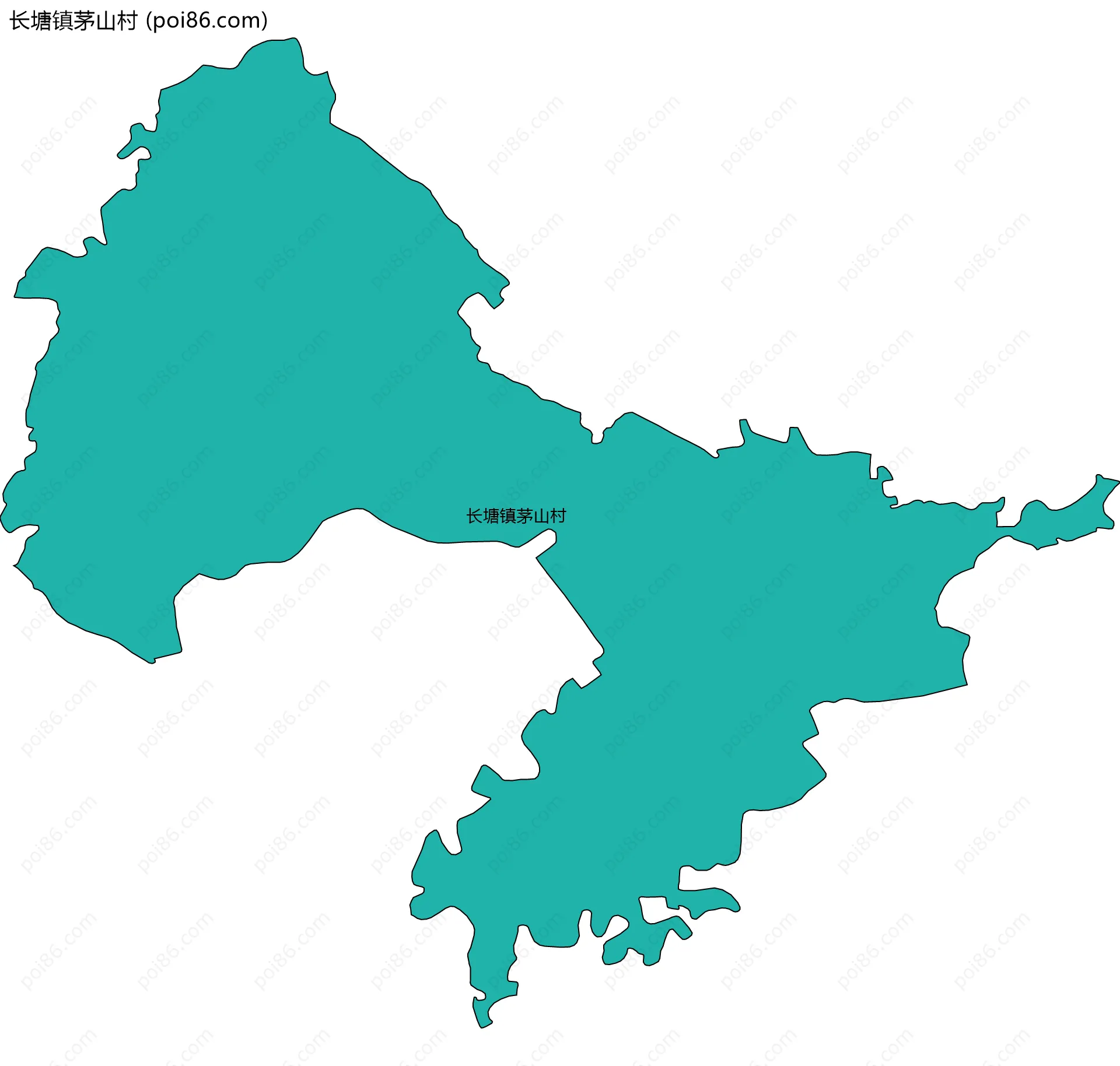 长塘镇茅山村边界地图