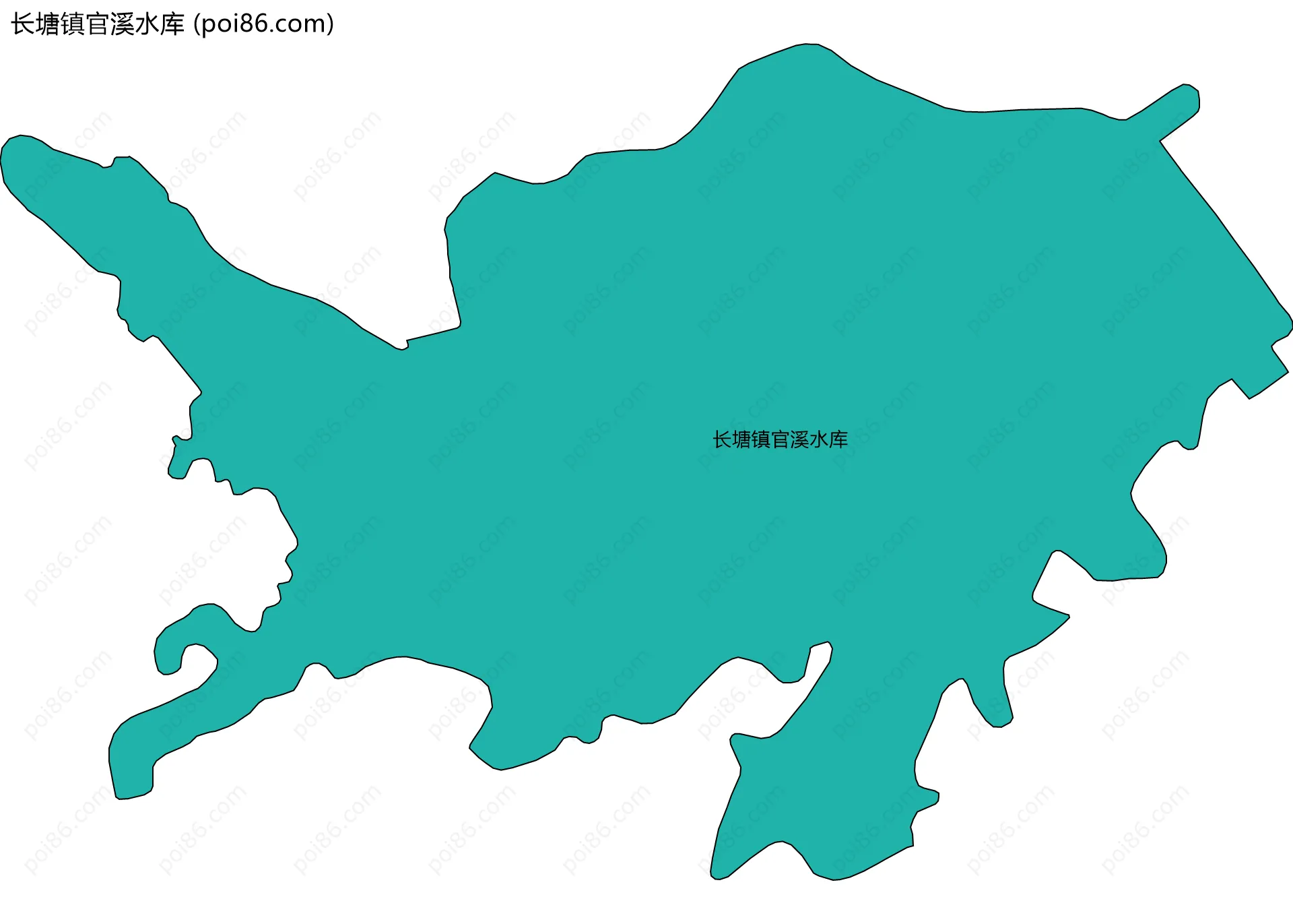 长塘镇官溪水库边界地图