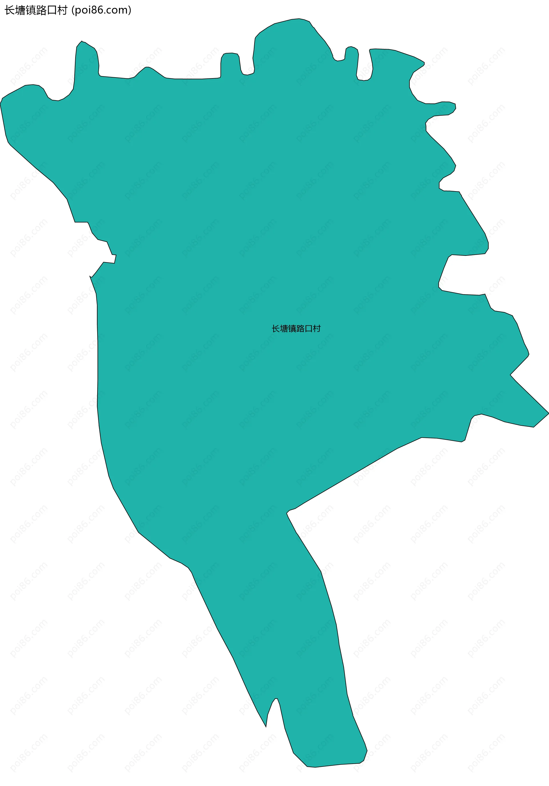 长塘镇路口村边界地图