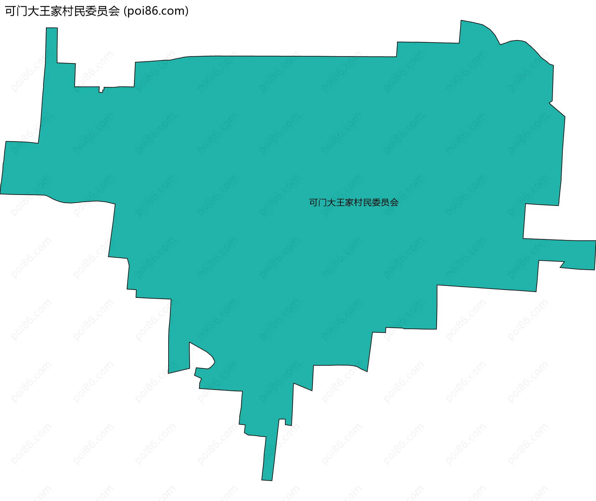 可门大王家村民委员会边界地图