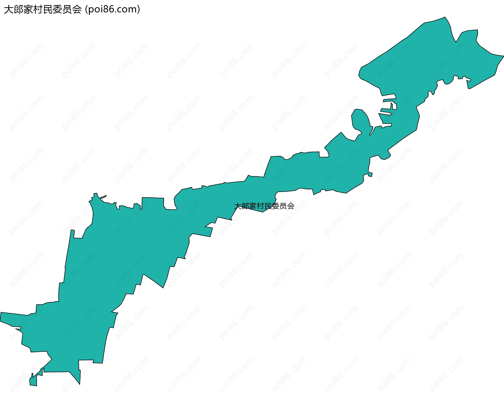 大郎家村民委员会边界地图
