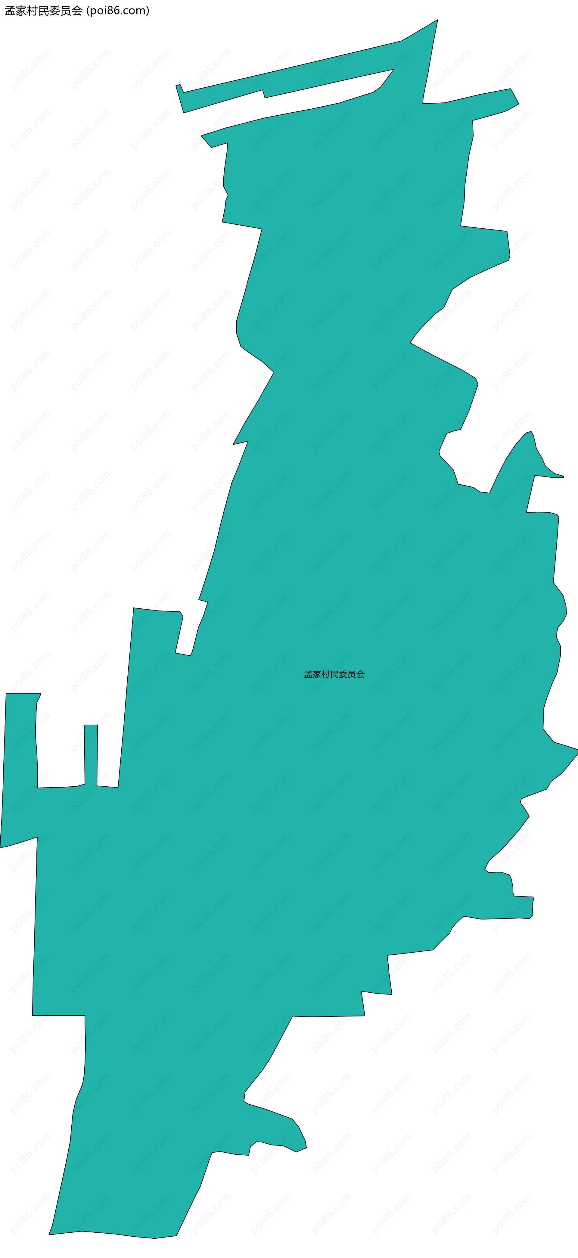 孟家村民委员会边界地图