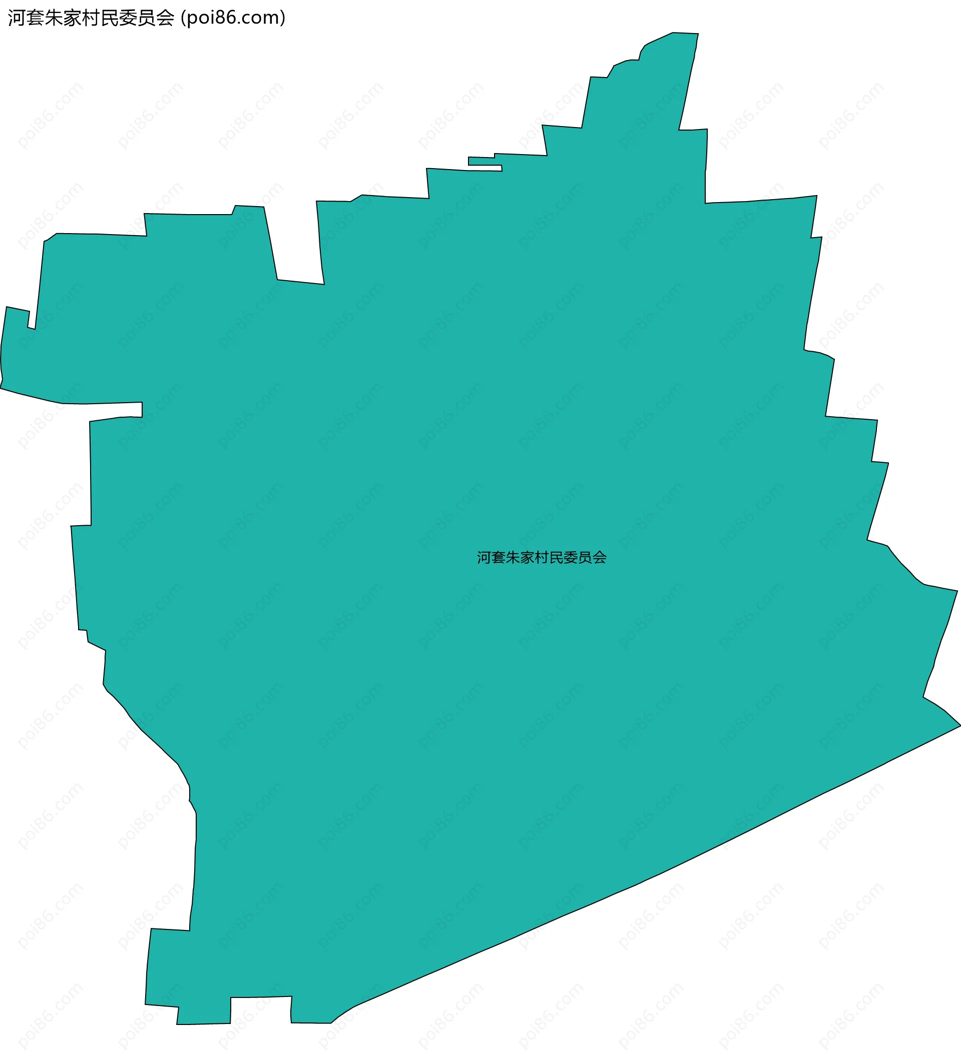 河套朱家村民委员会边界地图