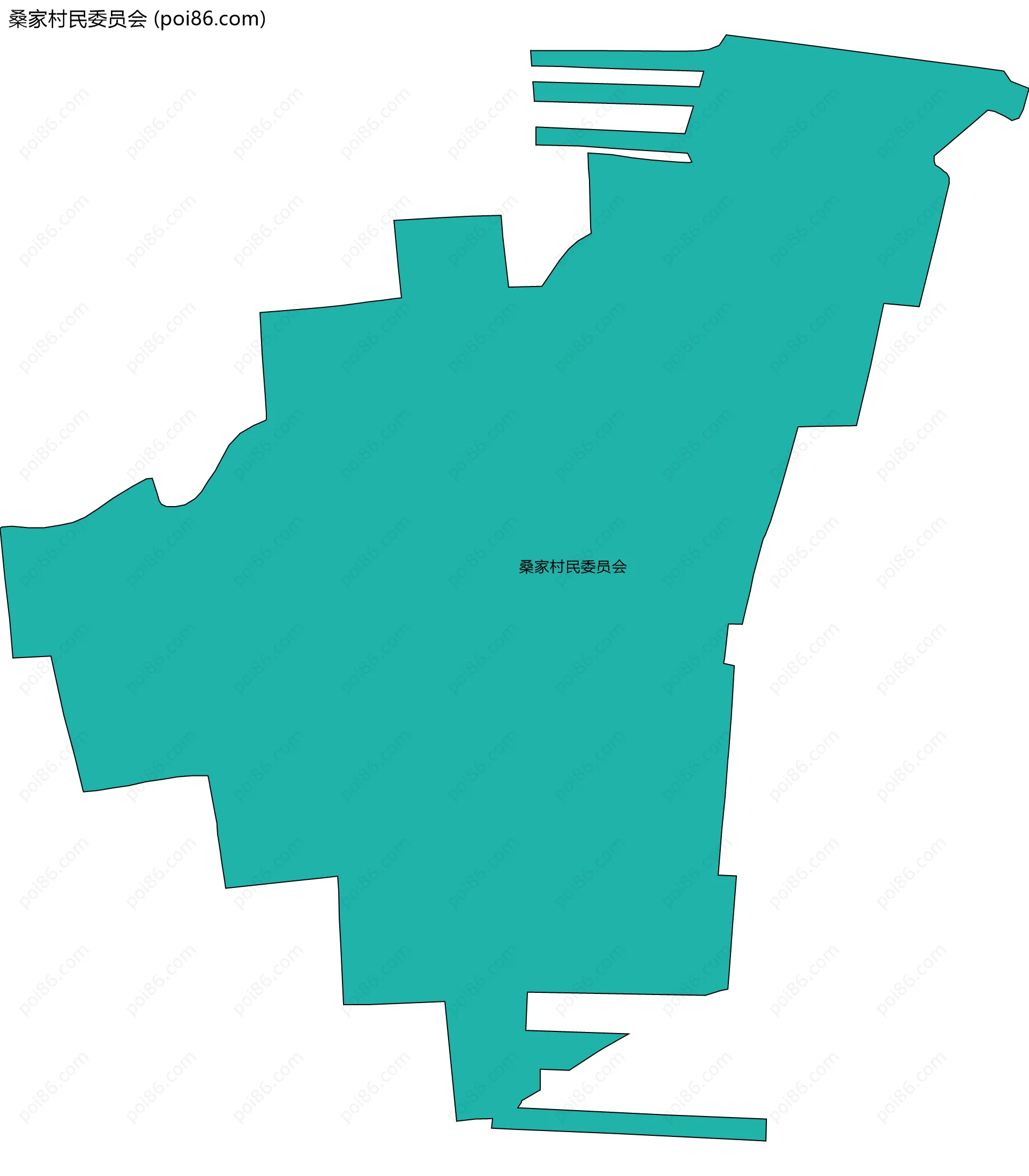 桑家村民委员会边界地图