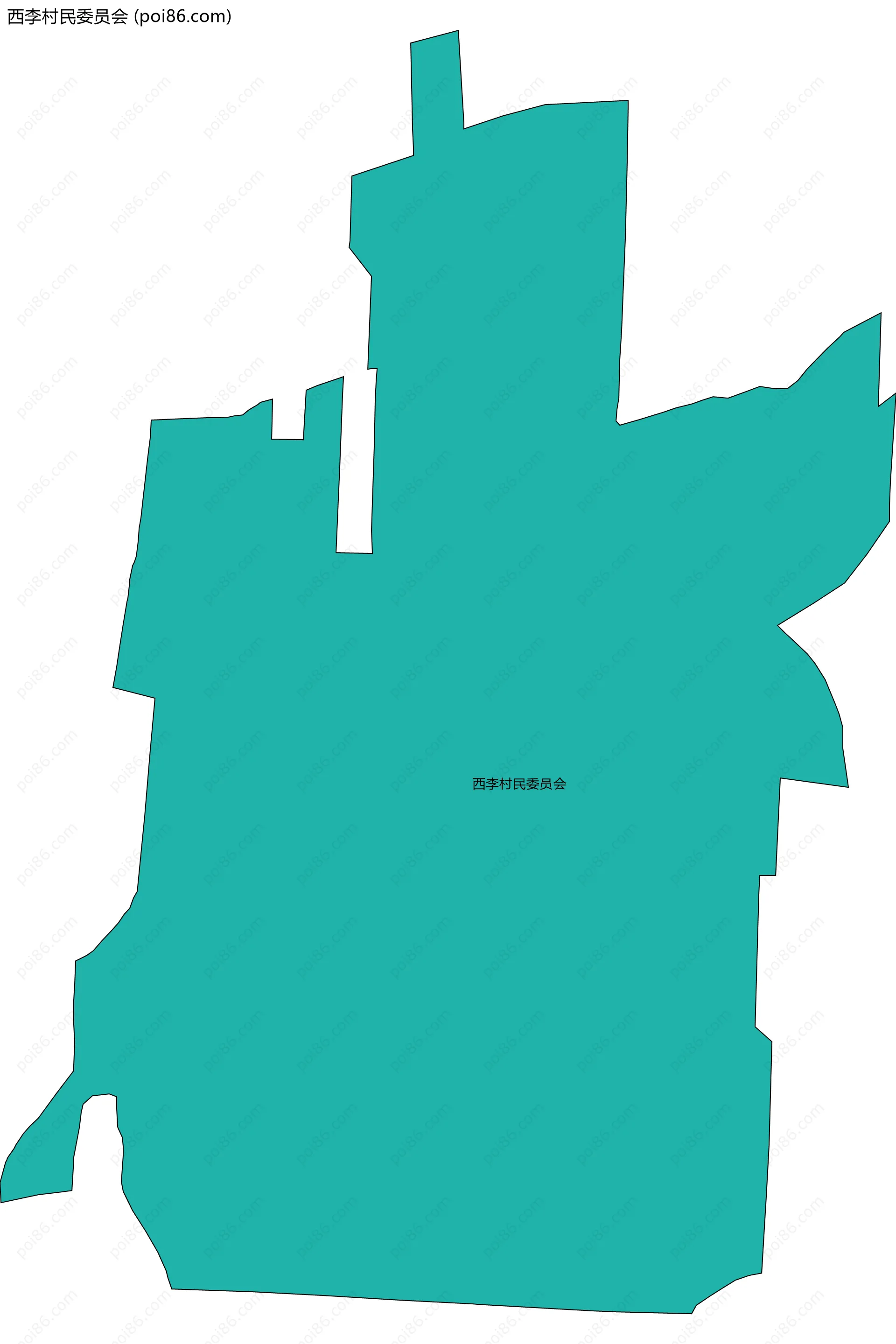 西李村民委员会边界地图