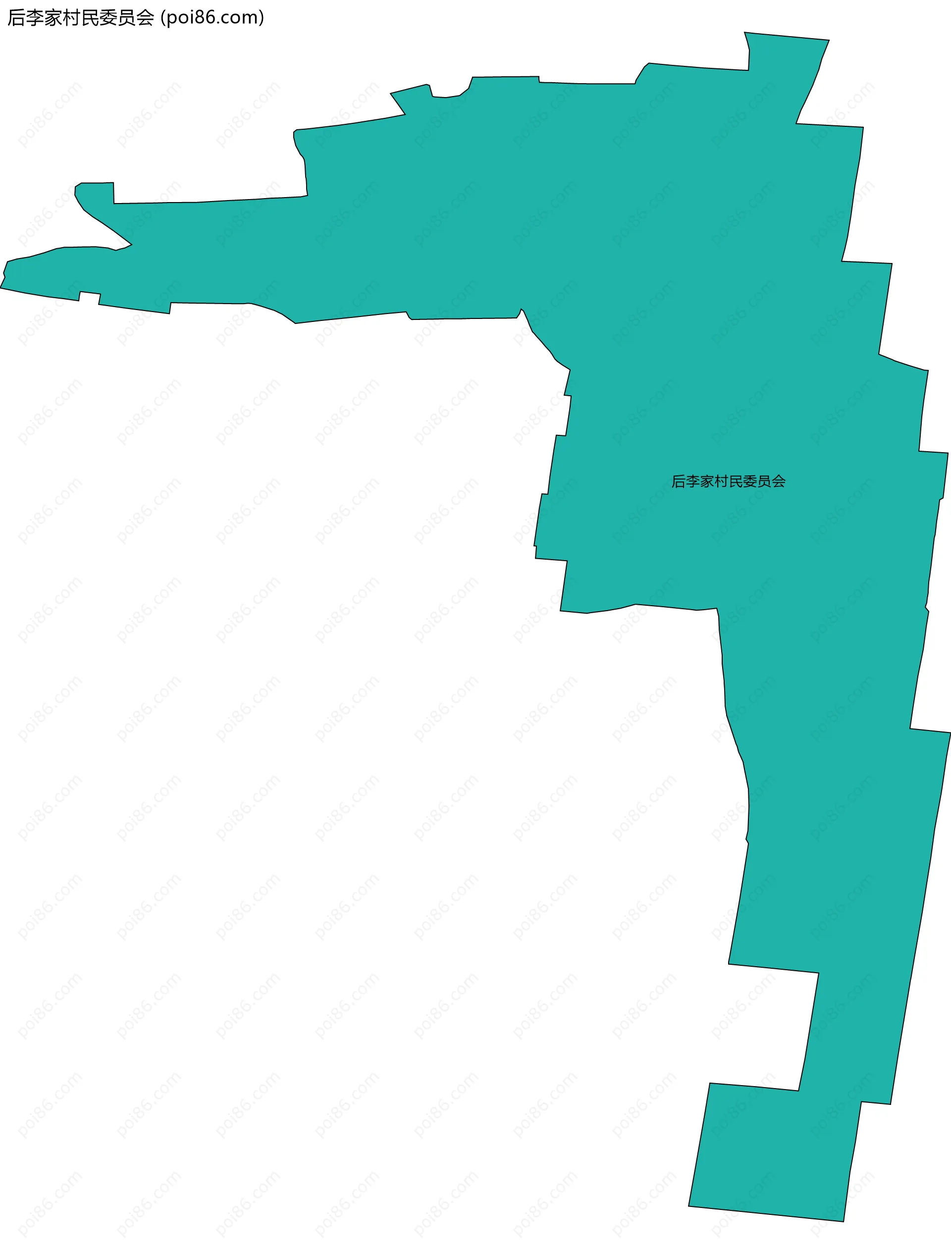 后李家村民委员会边界地图