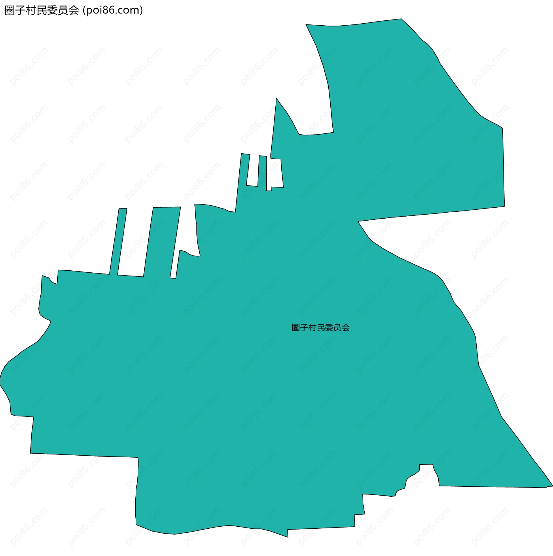 圈子村民委员会边界地图