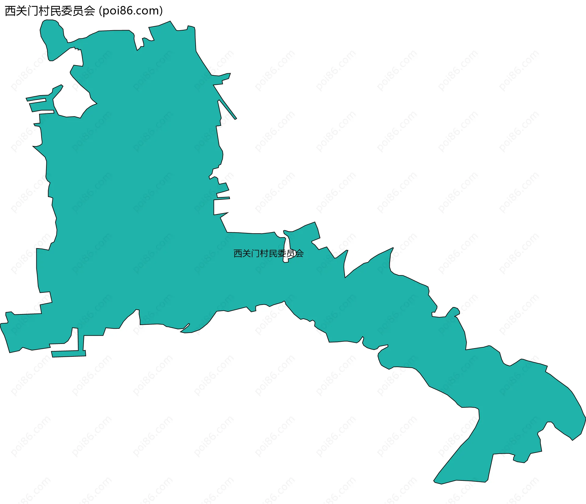 西关门村民委员会边界地图