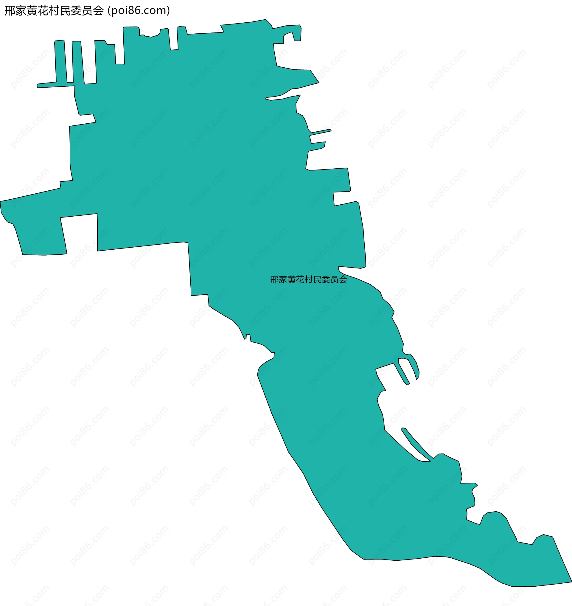 邢家黄花村民委员会边界地图