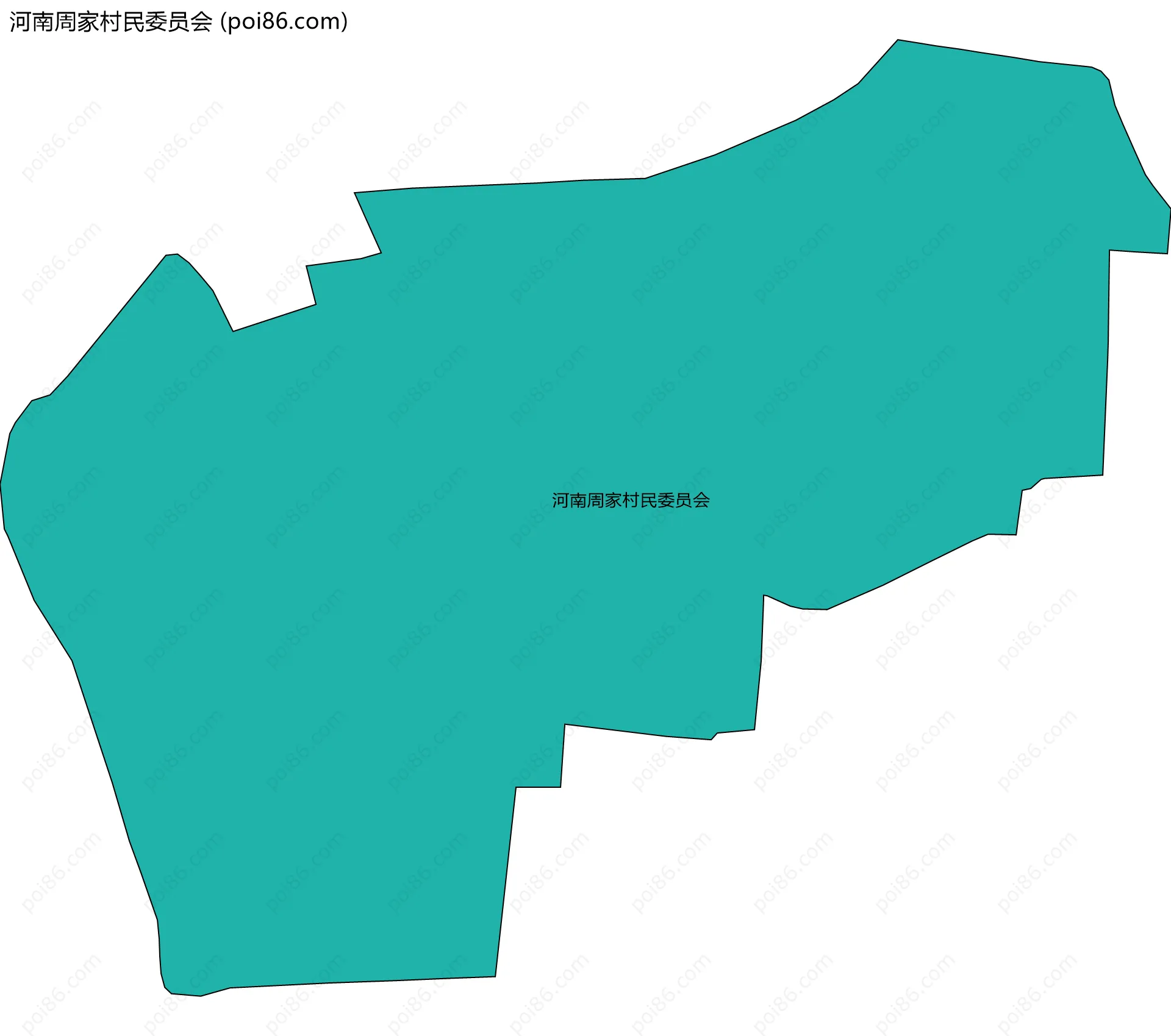 河南周家村民委员会边界地图