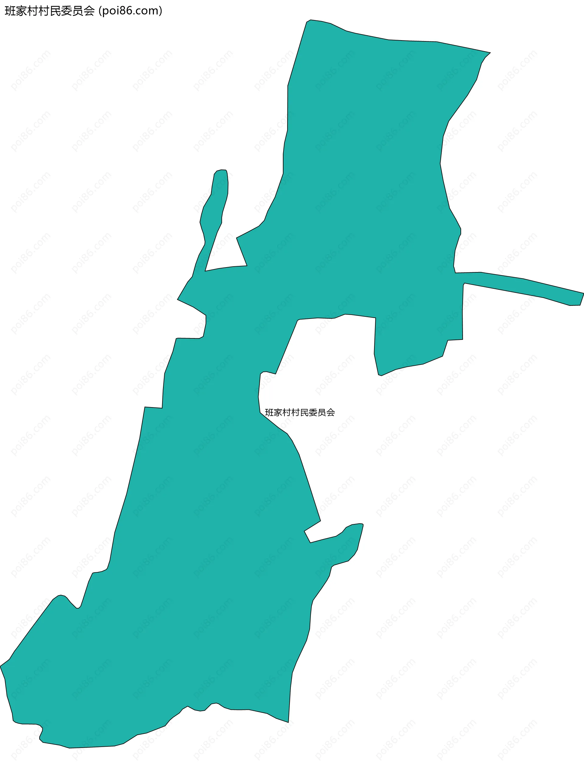 班家村村民委员会边界地图