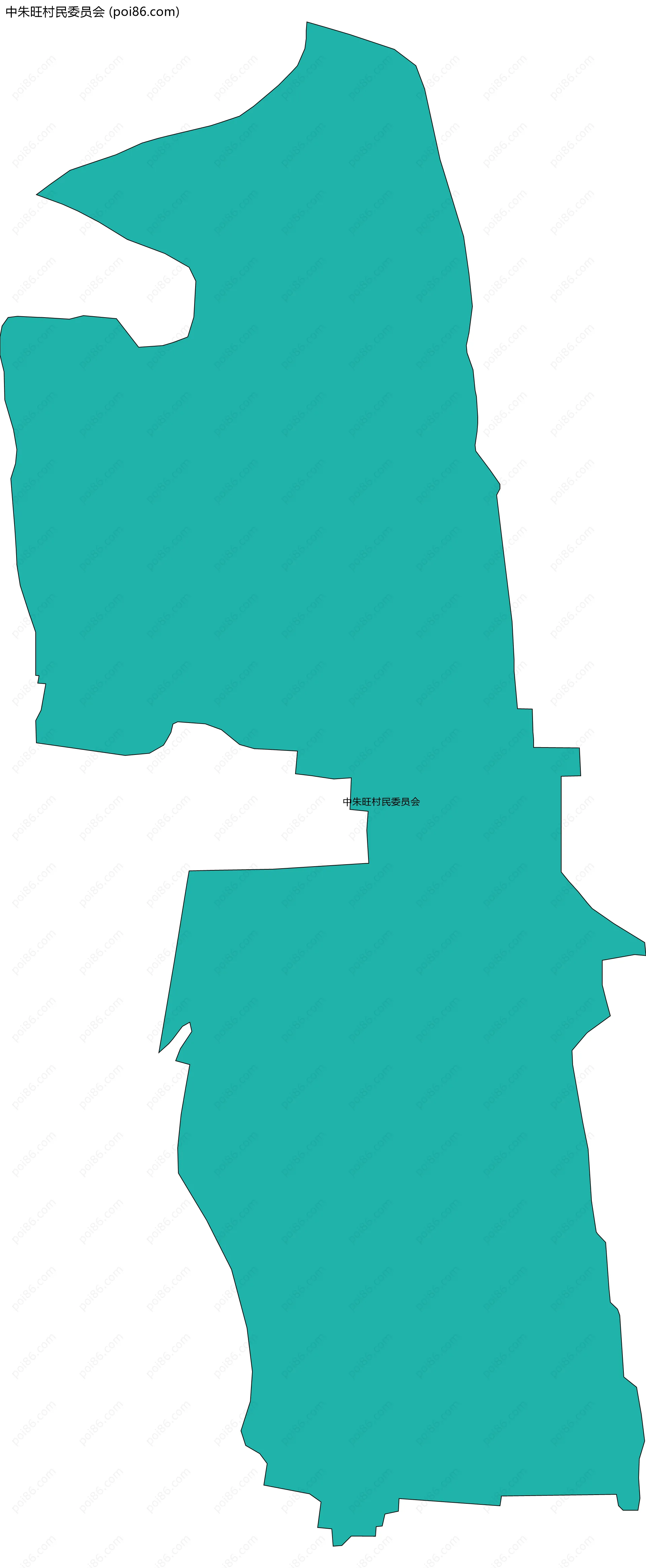 中朱旺村民委员会边界地图