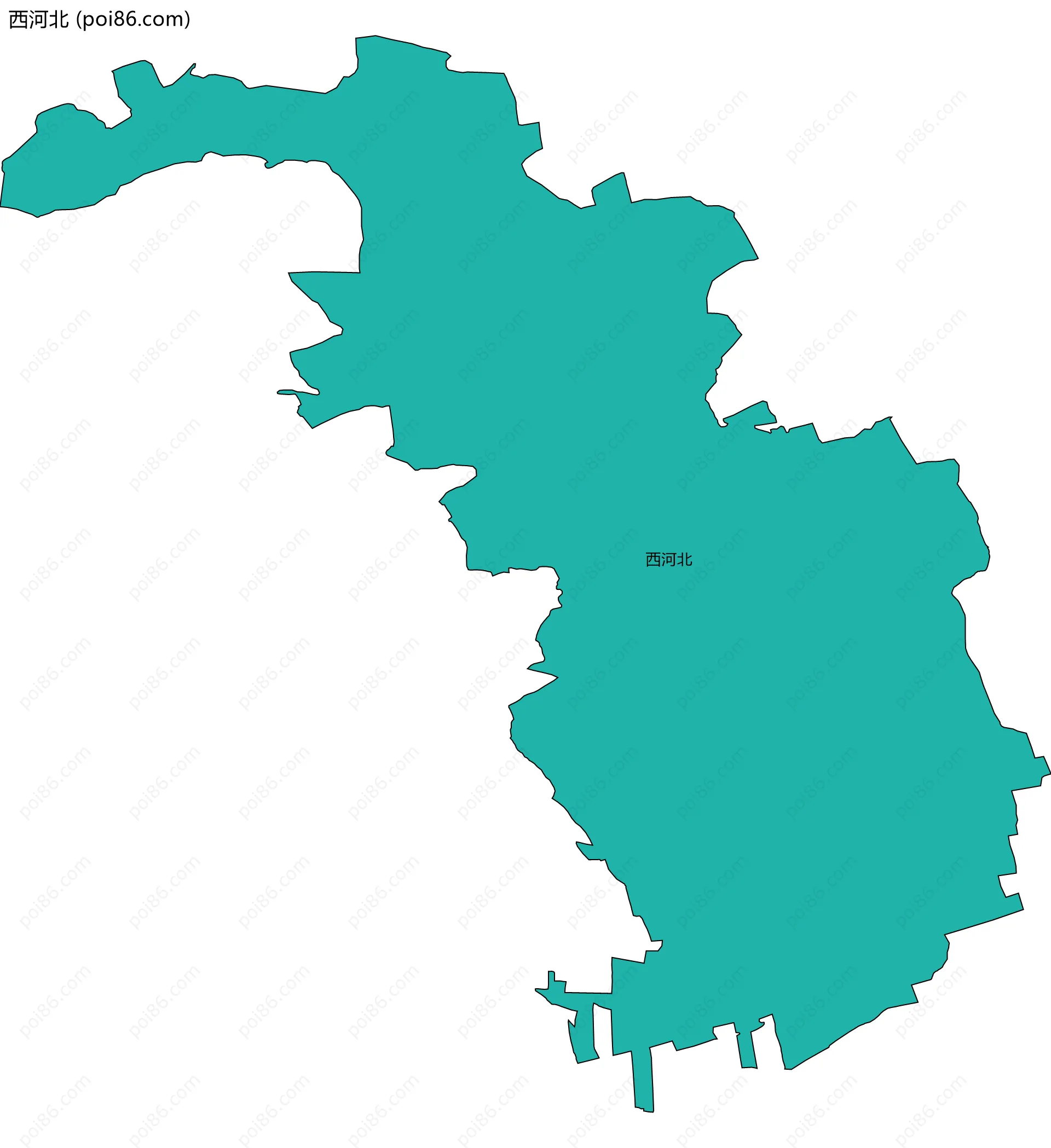 西河北边界地图