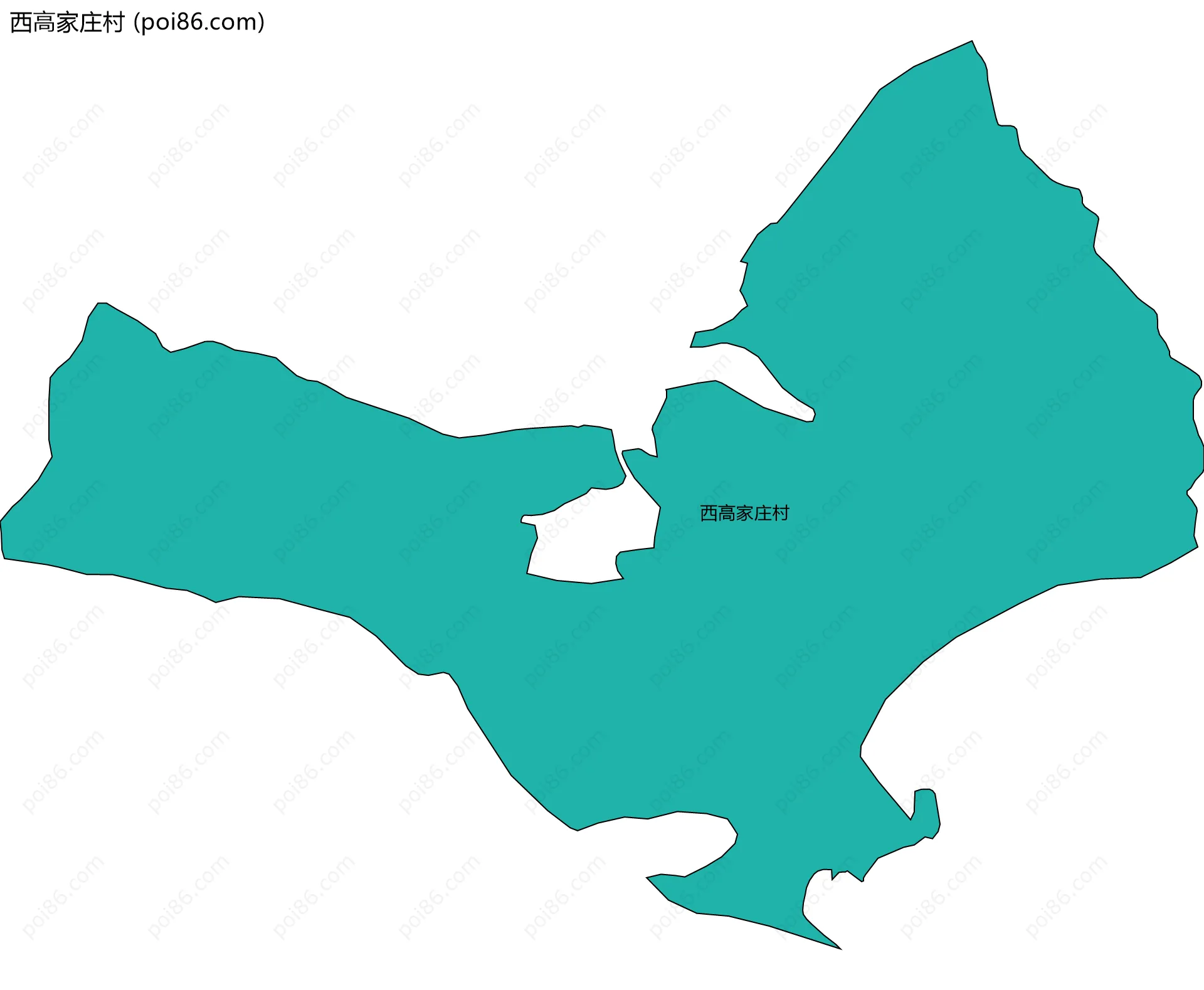西高家庄村边界地图