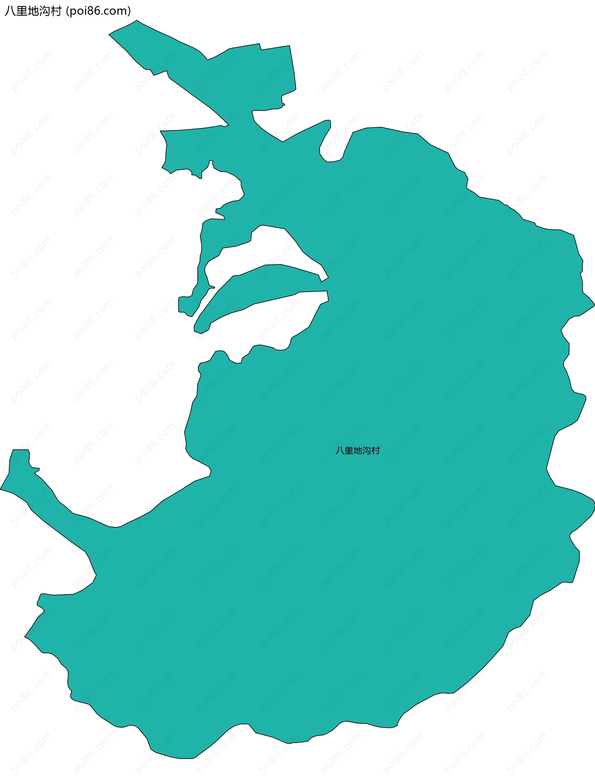 八里地沟村边界地图