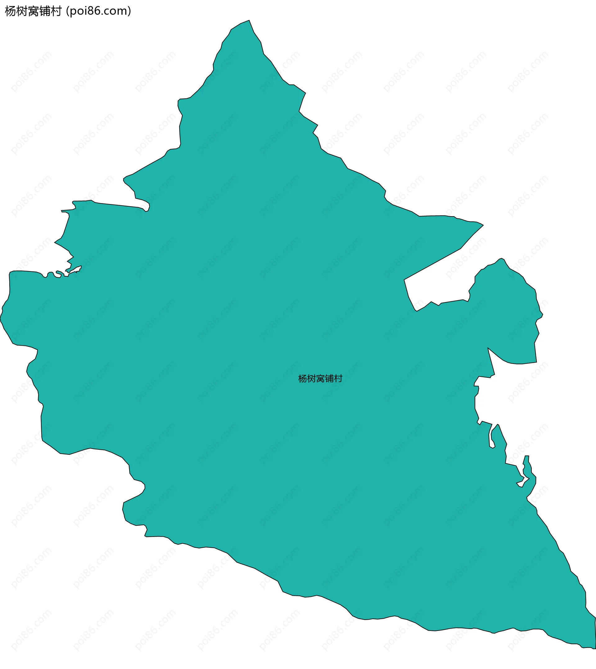 杨树窝铺村边界地图