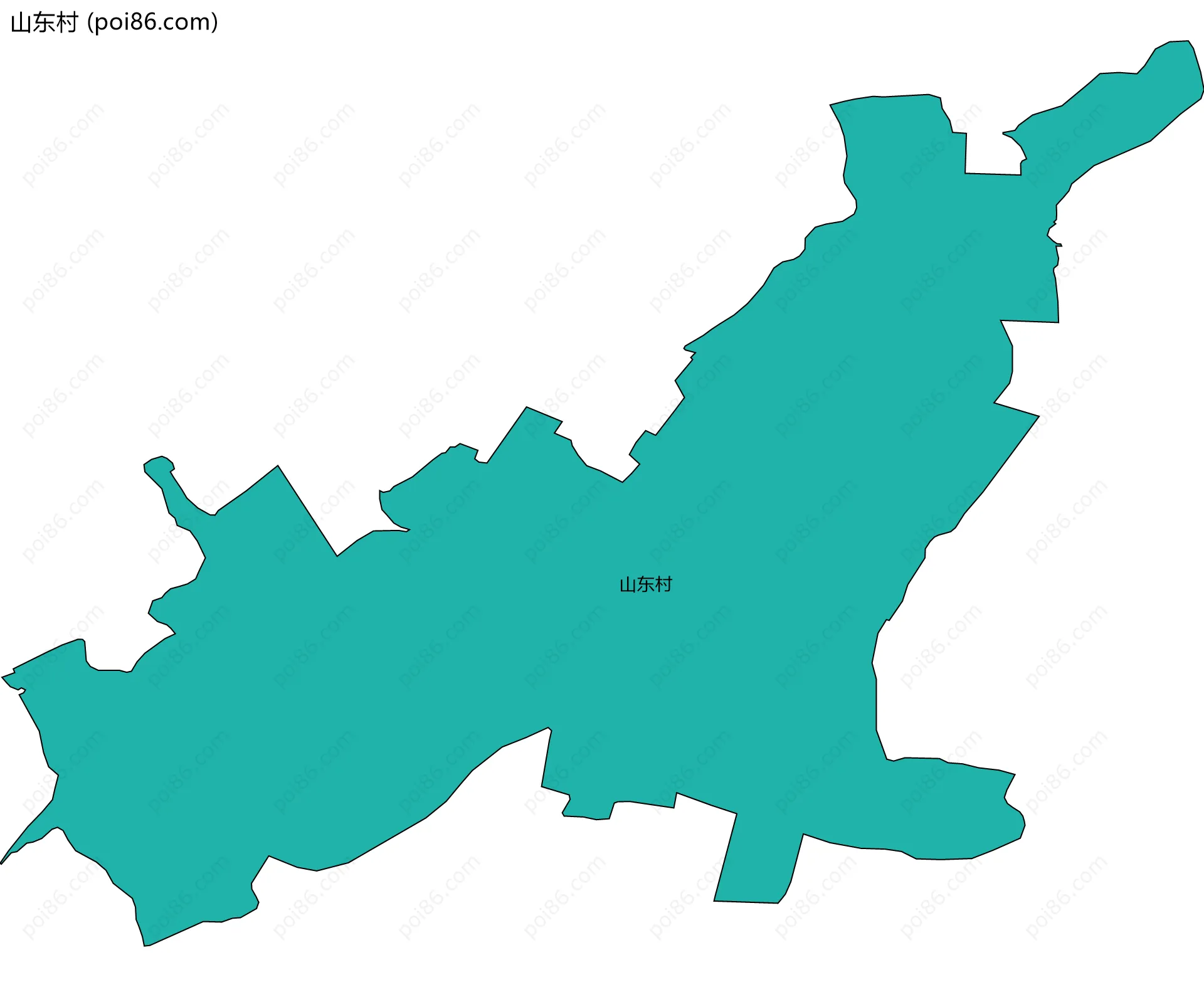 山东村边界地图