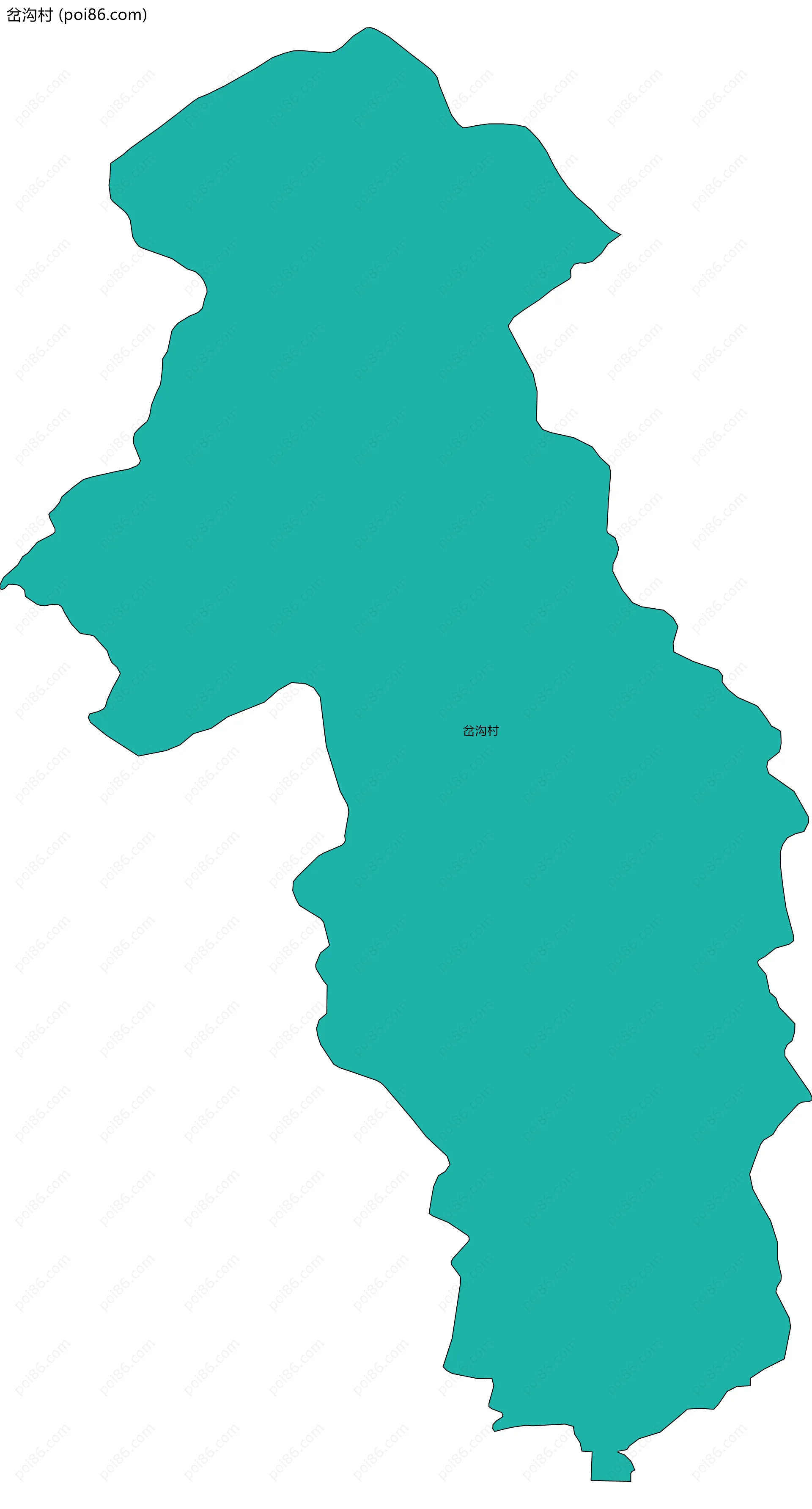 岔沟村边界地图